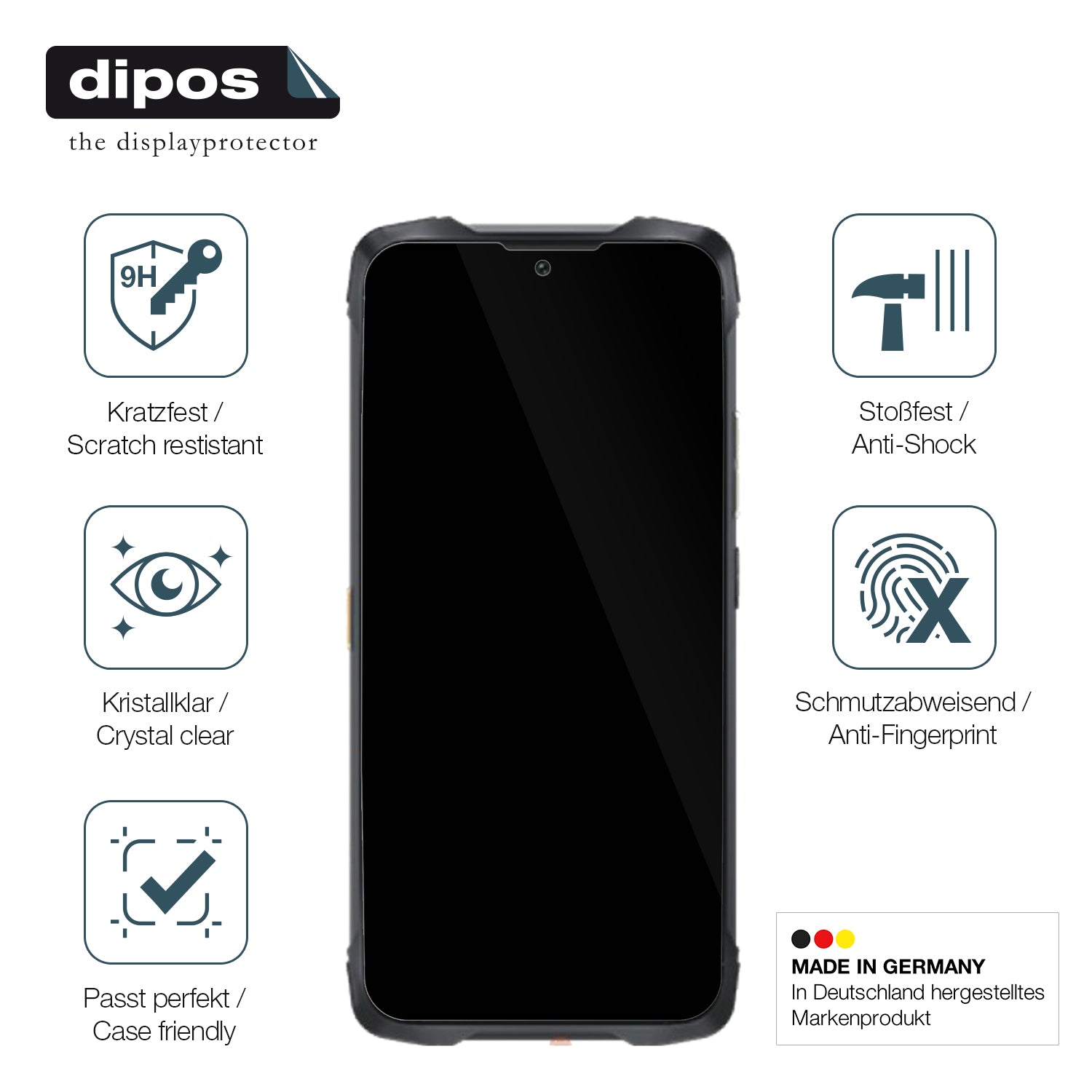 Displayschutz hergestellt in Deutschland, höchste Qualität made in Germany