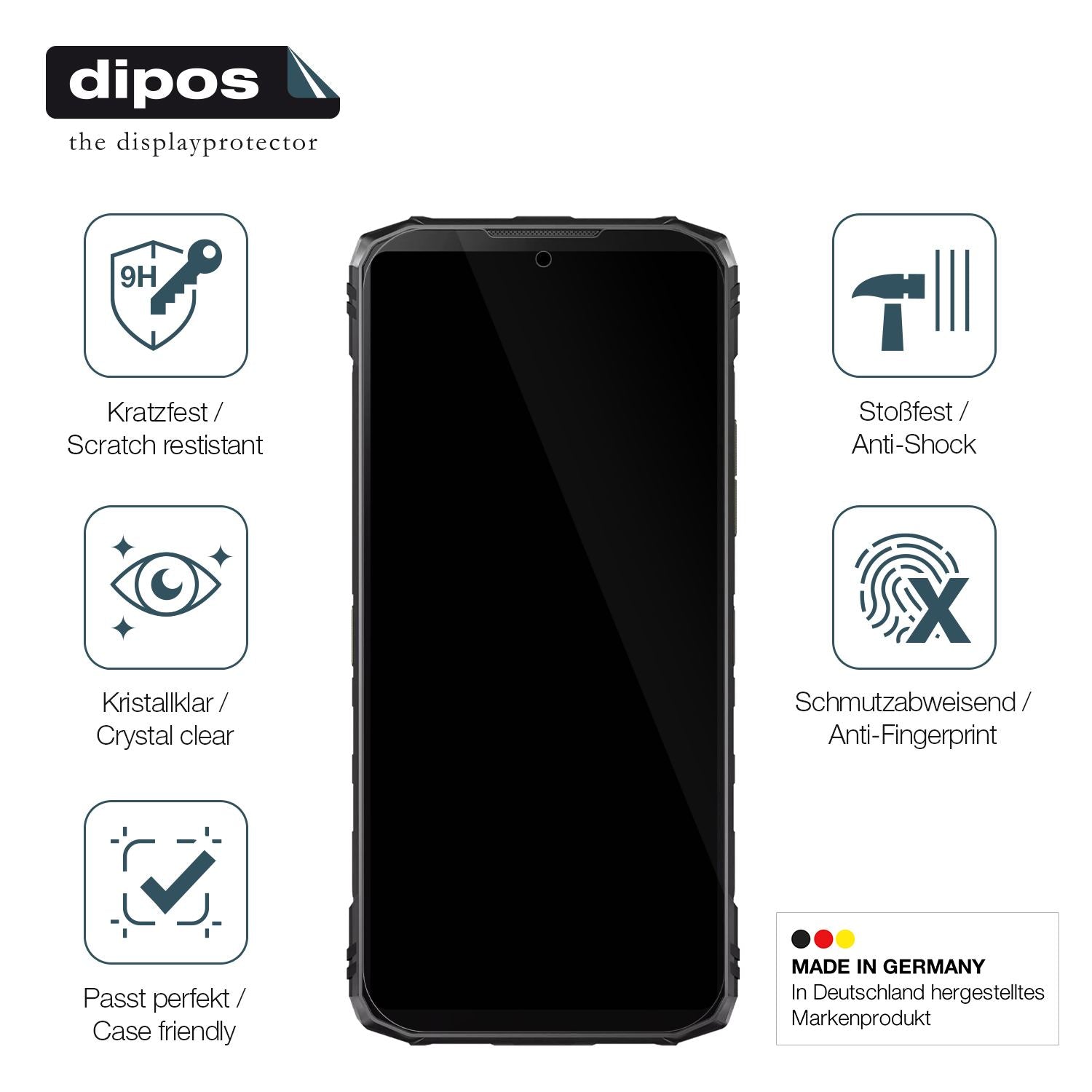 Displayschutz hergestellt in Deutschland, höchste Qualität made in Germany