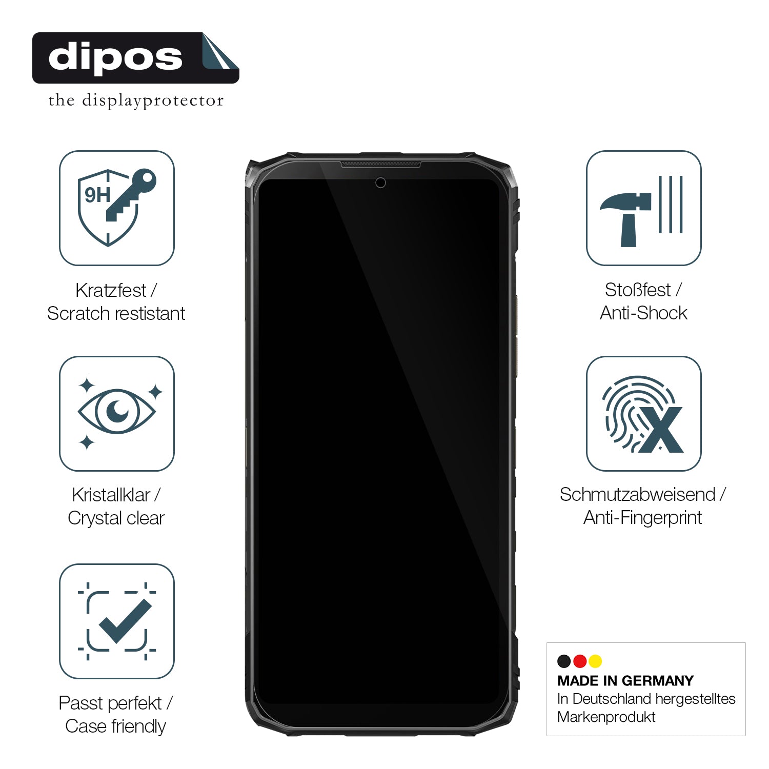 Displayschutz hergestellt in Deutschland, höchste Qualität made in Germany