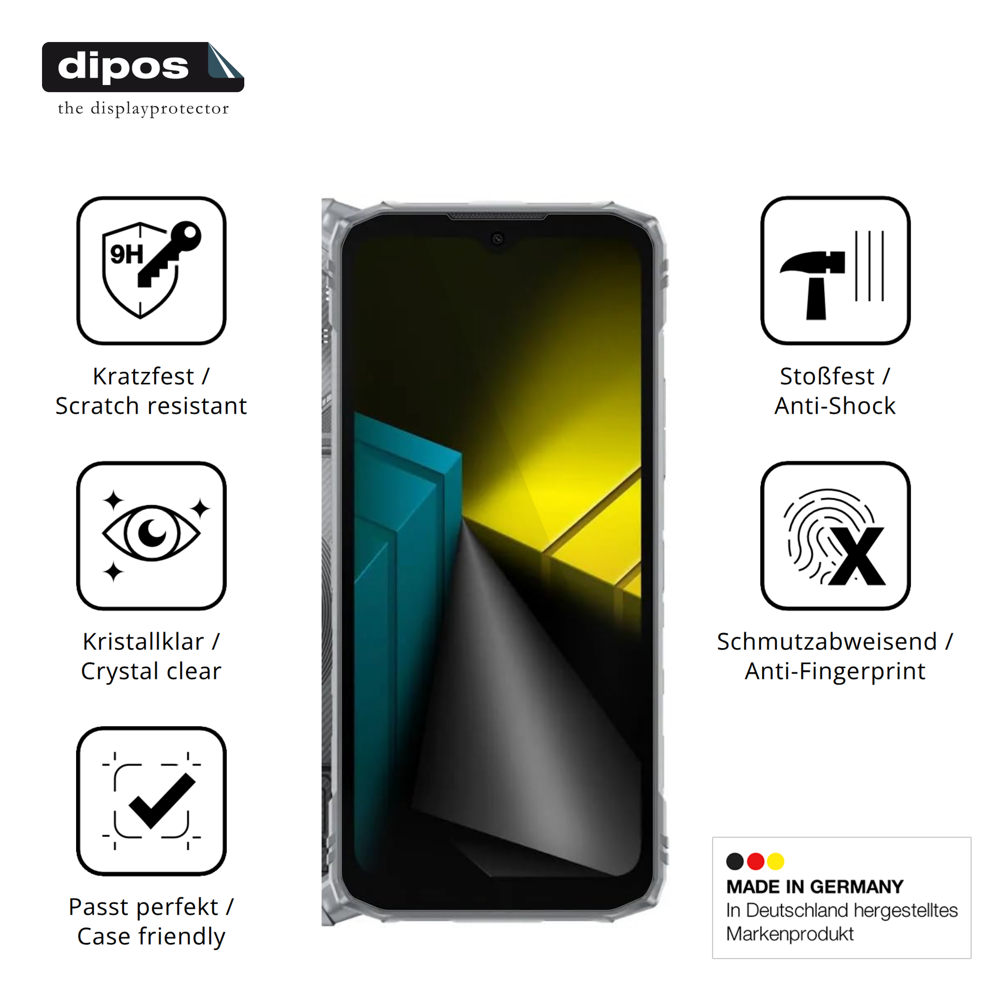 Displayschutz hergestellt in Deutschland, höchste Qualität made in Germany