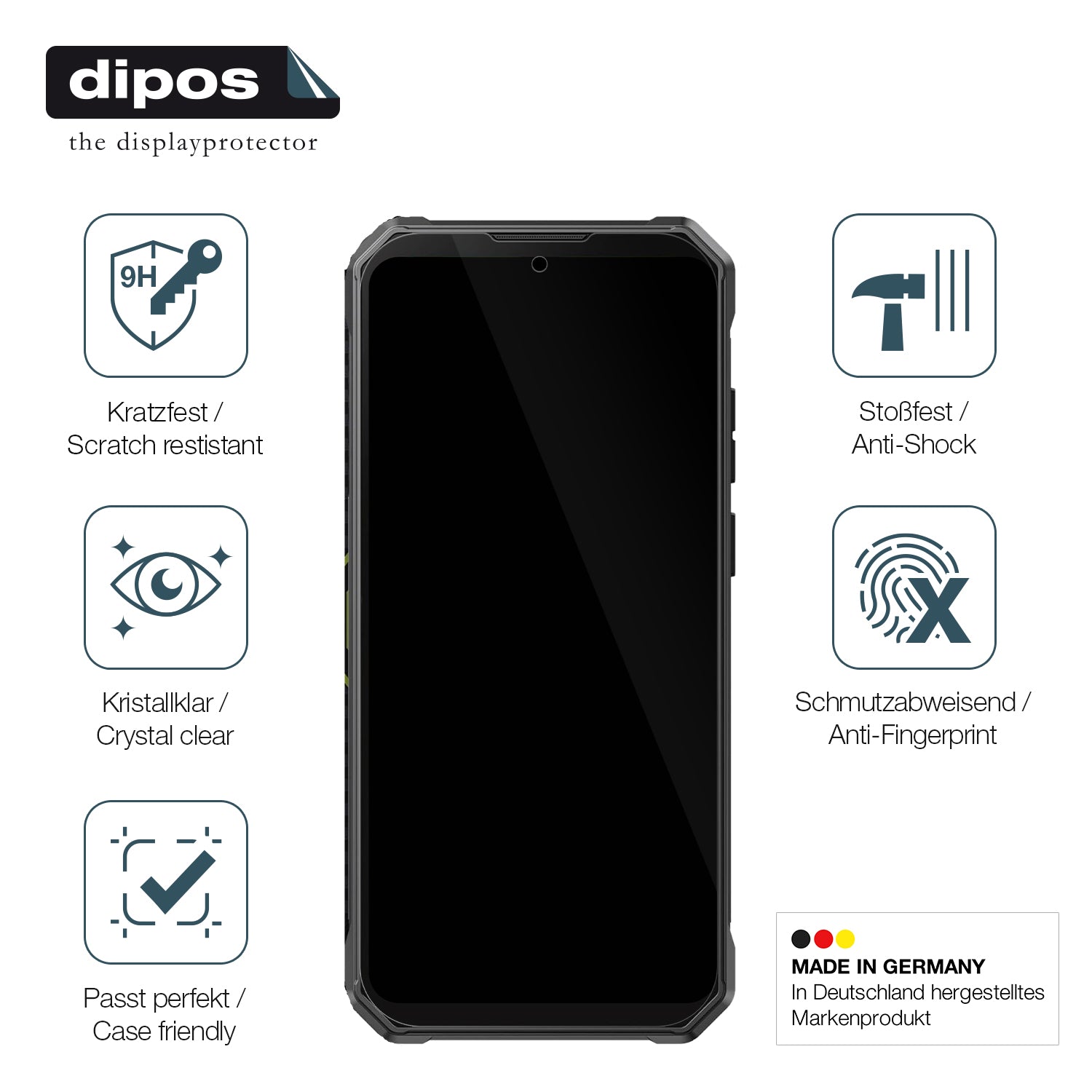 Displayschutz hergestellt in Deutschland, höchste Qualität made in Germany