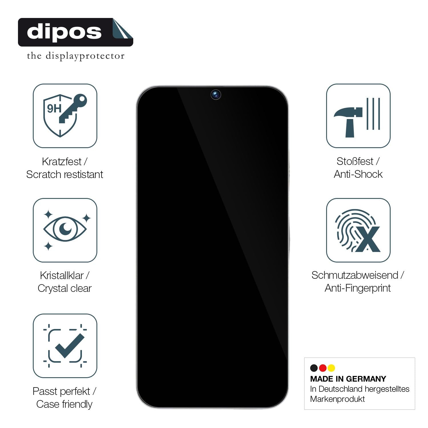 Displayschutz hergestellt in Deutschland, höchste Qualität made in Germany