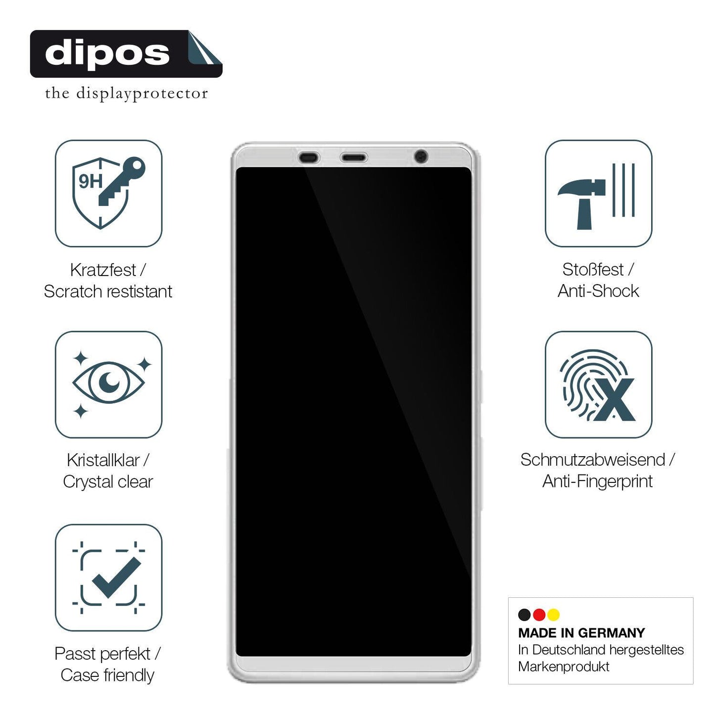 Displayschutz hergestellt in Deutschland, höchste Qualität made in Germany
