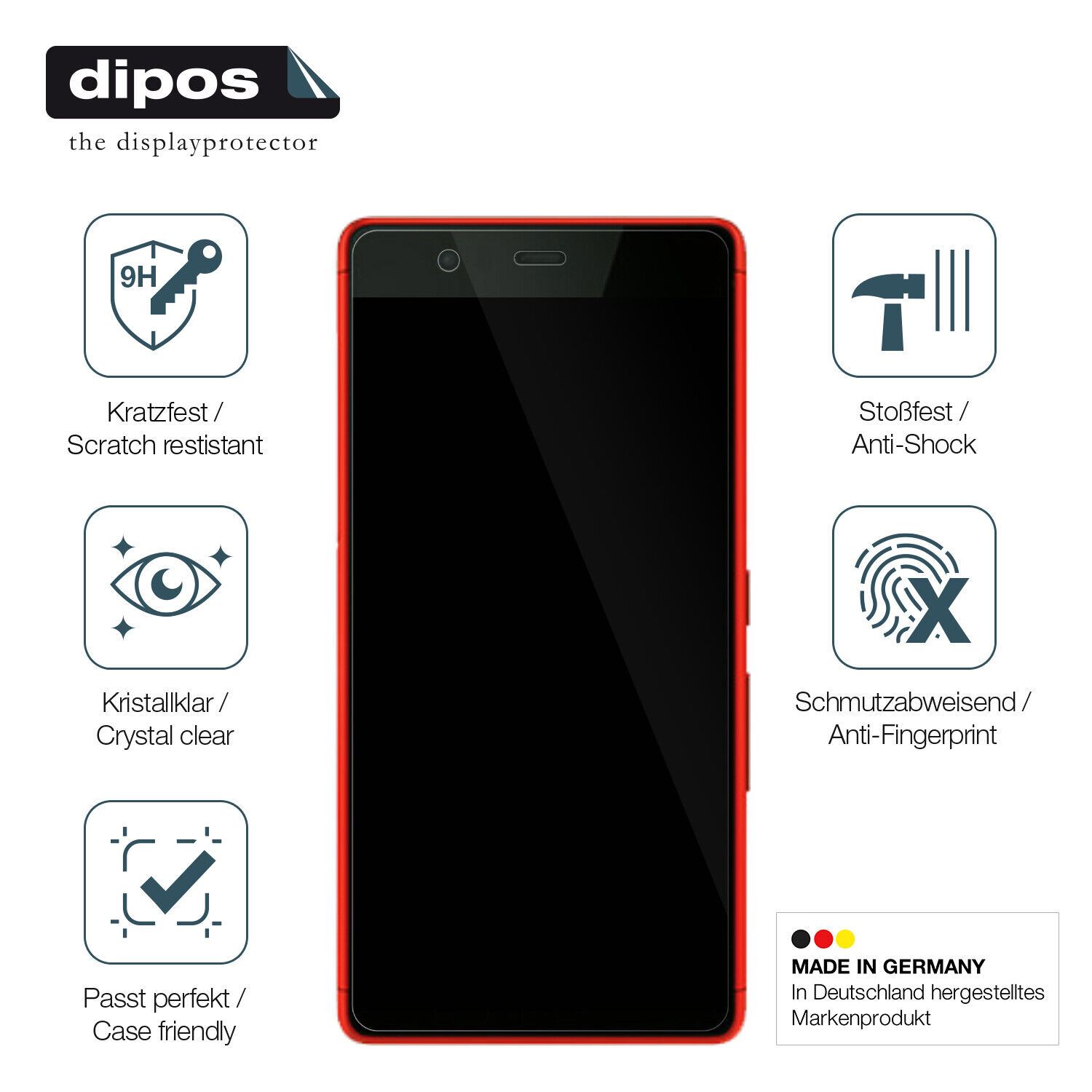 Displayschutz hergestellt in Deutschland, höchste Qualität made in Germany
