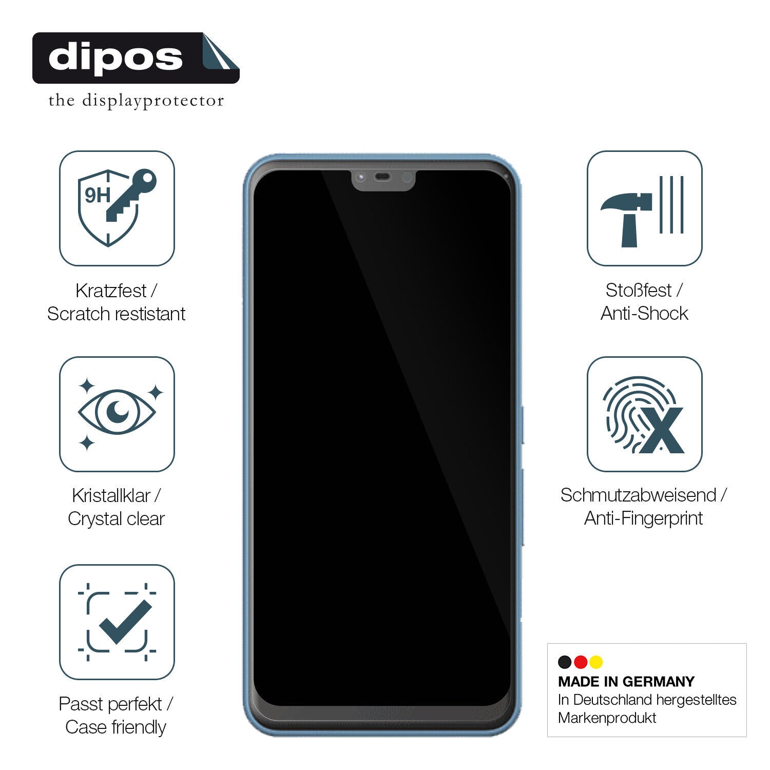 Displayschutz hergestellt in Deutschland, höchste Qualität made in Germany