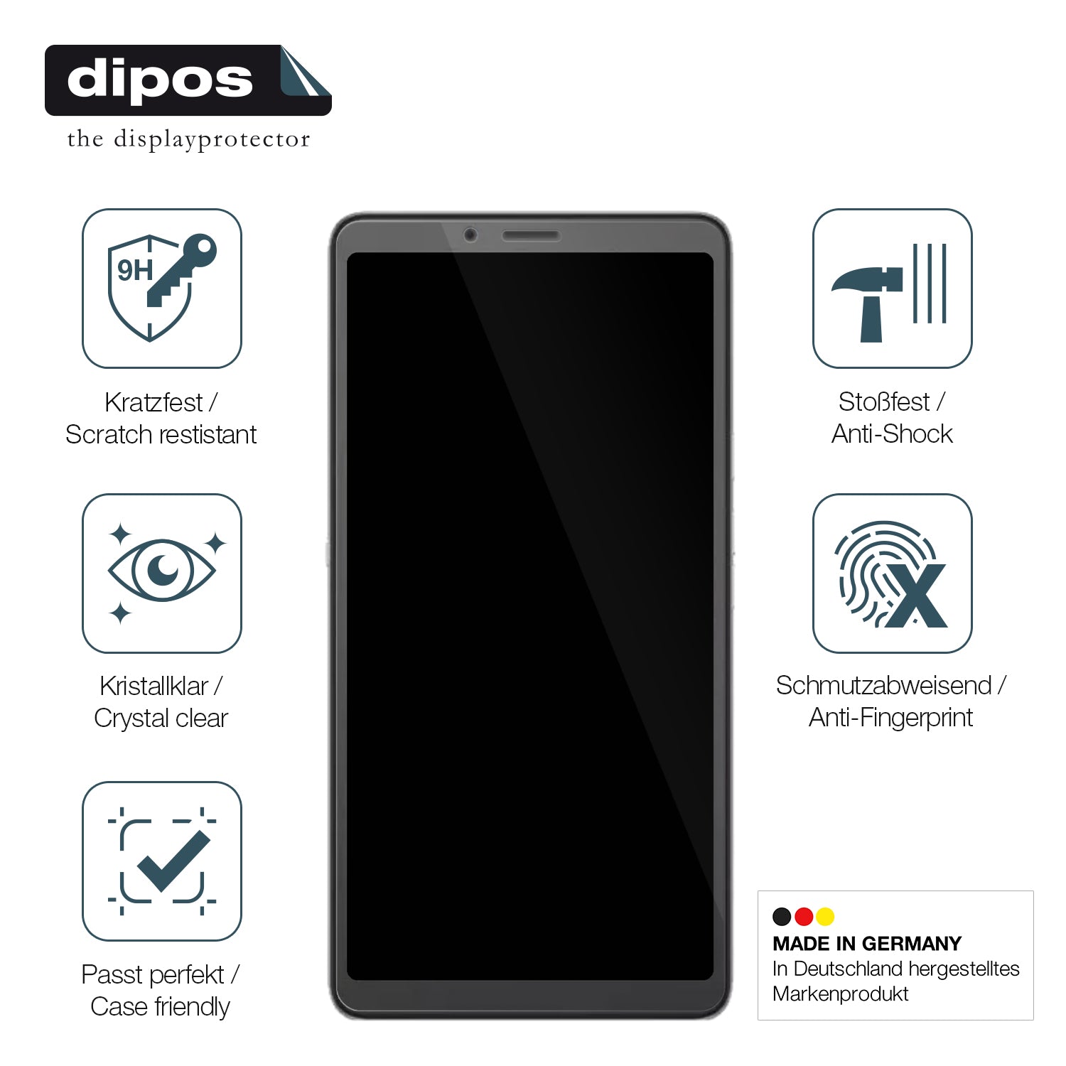 Displayschutz hergestellt in Deutschland, höchste Qualität made in Germany