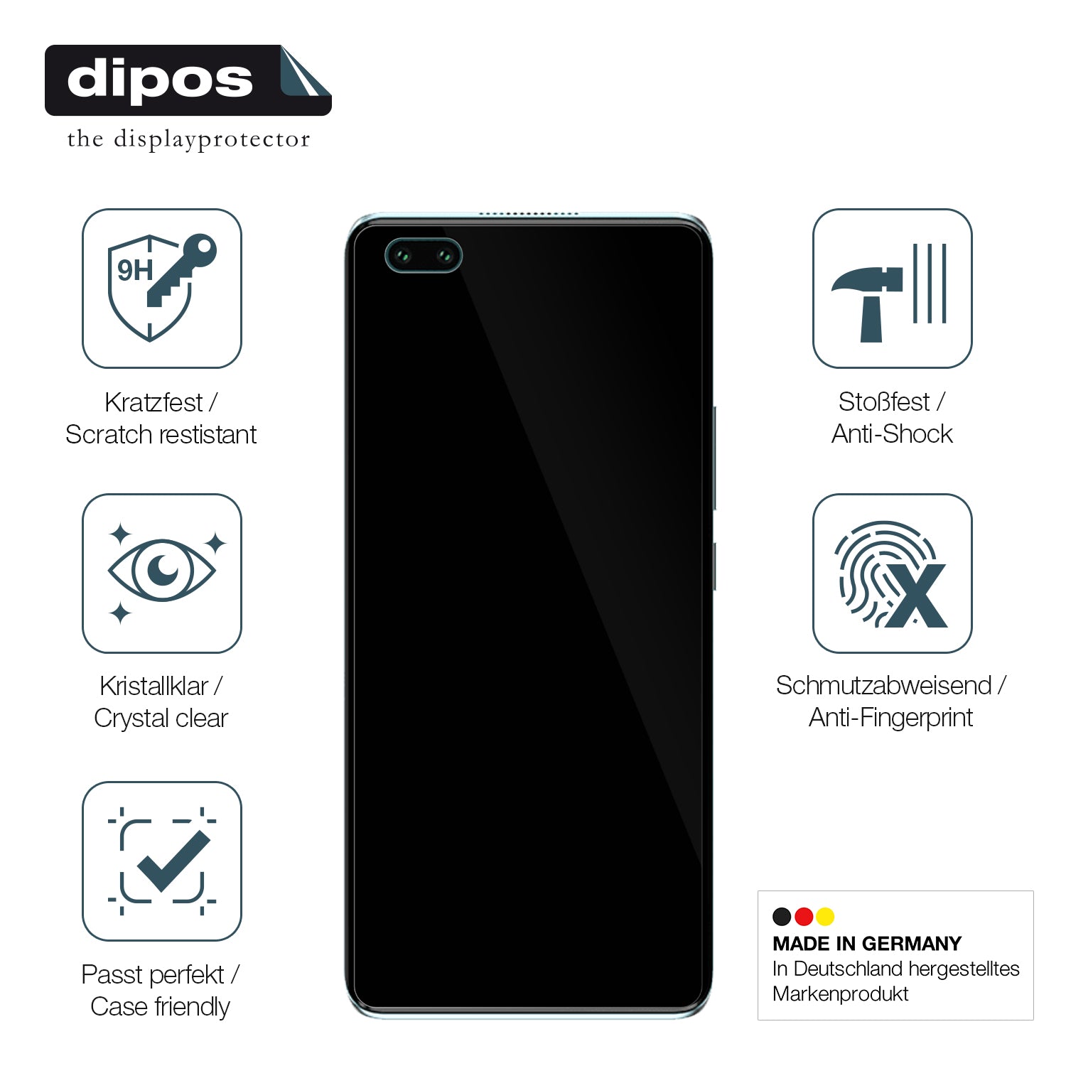 Displayschutz hergestellt in Deutschland, höchste Qualität made in Germany