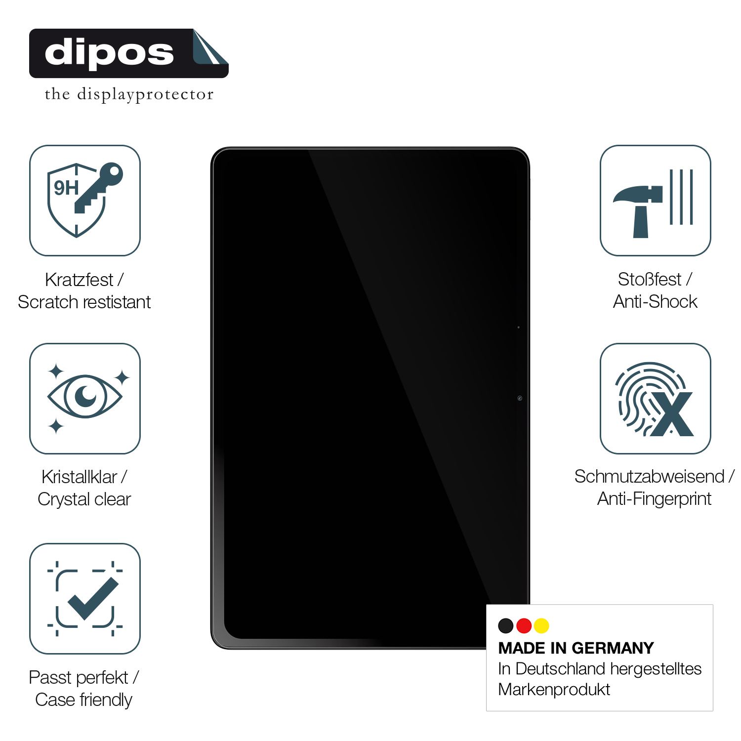 Displayschutz hergestellt in Deutschland, höchste Qualität made in Germany