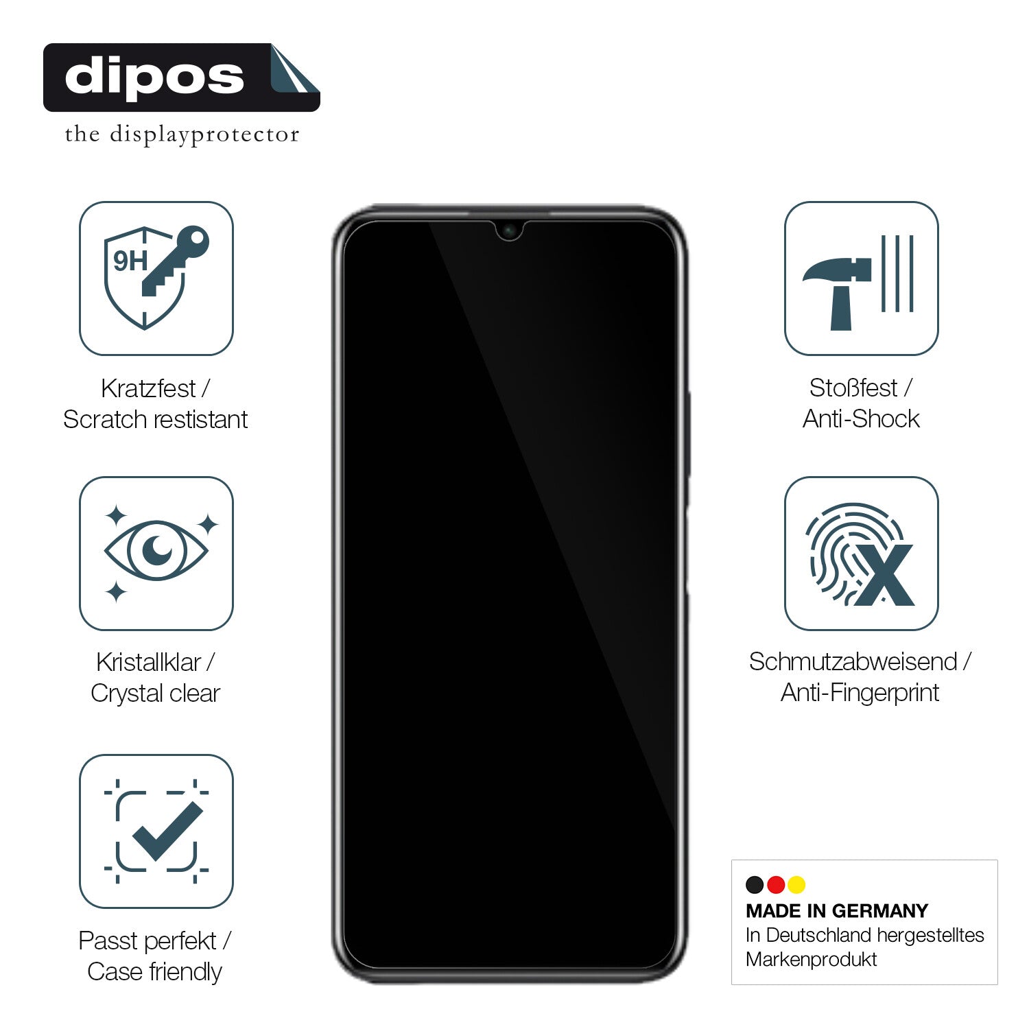 Displayschutz hergestellt in Deutschland, höchste Qualität made in Germany