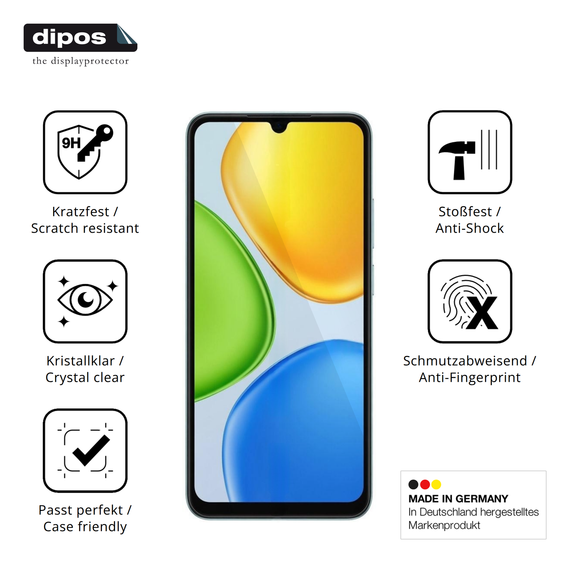Displayschutz hergestellt in Deutschland, höchste Qualität made in Germany