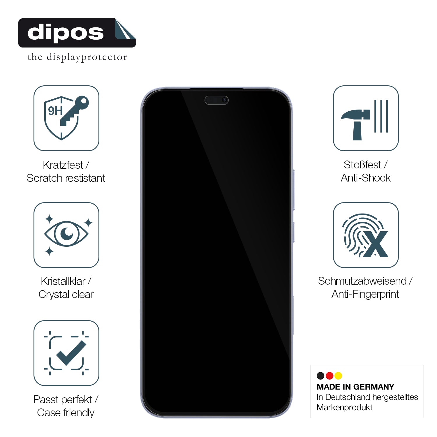 Displayschutz hergestellt in Deutschland, höchste Qualität made in Germany