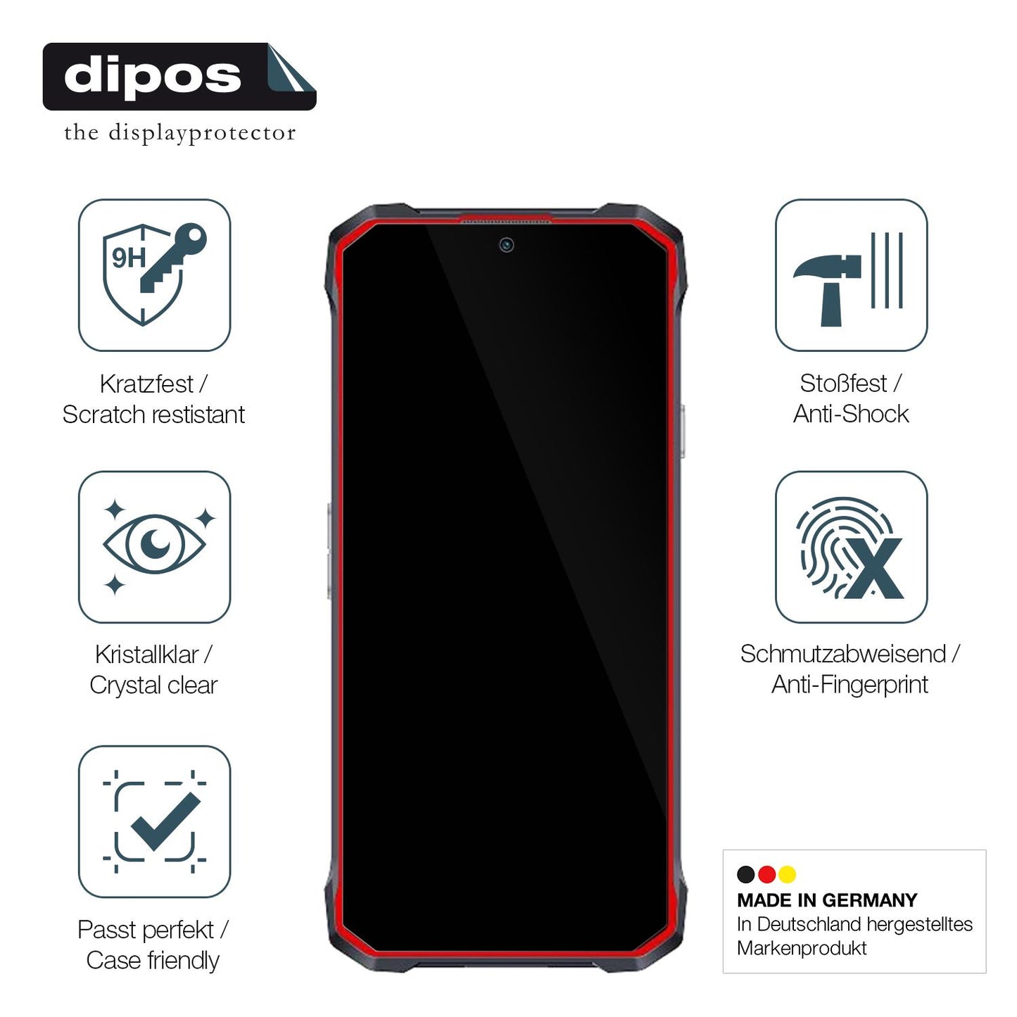 Displayschutz hergestellt in Deutschland, höchste Qualität made in Germany
