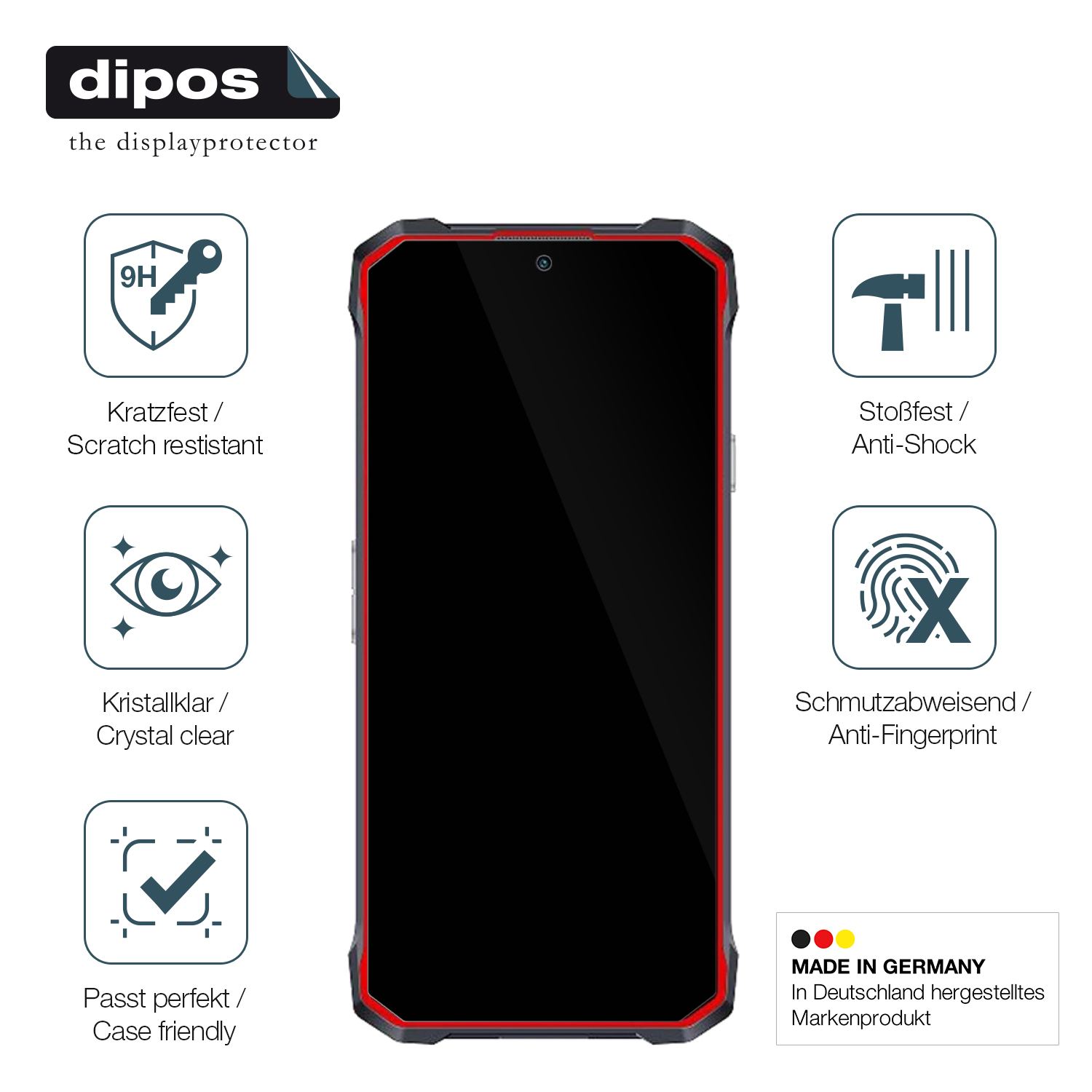 Displayschutz hergestellt in Deutschland, höchste Qualität made in Germany