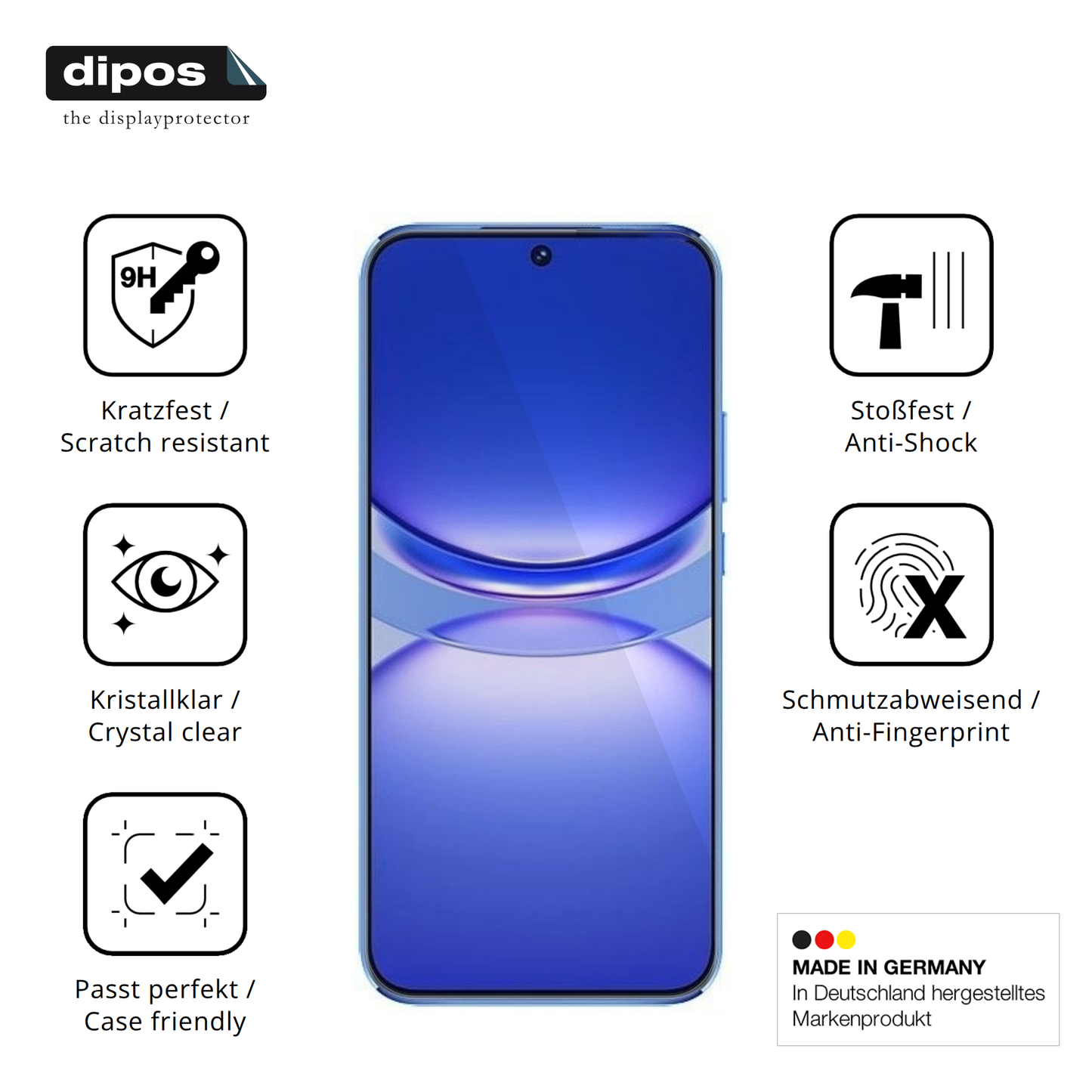 Displayschutz hergestellt in Deutschland, höchste Qualität made in Germany