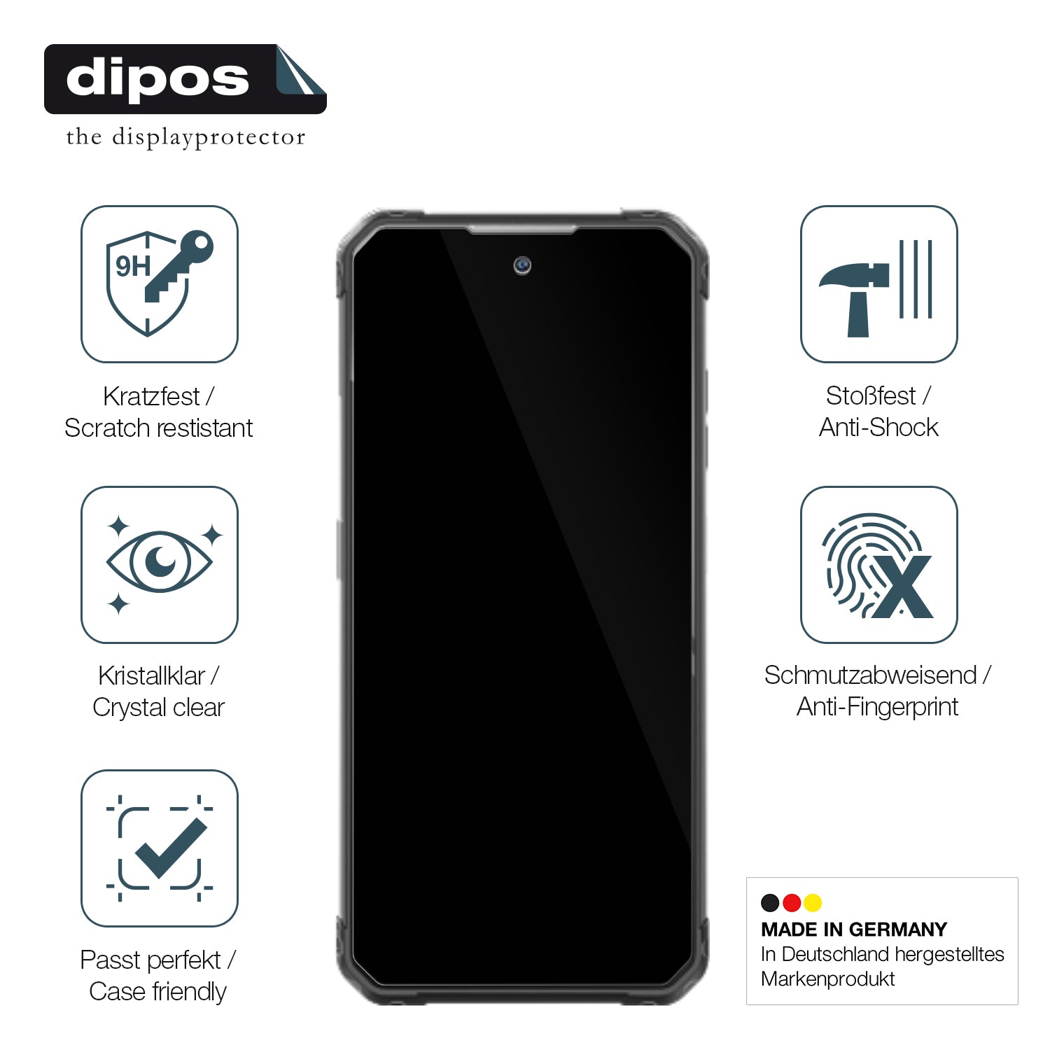 Displayschutz hergestellt in Deutschland, höchste Qualität made in Germany