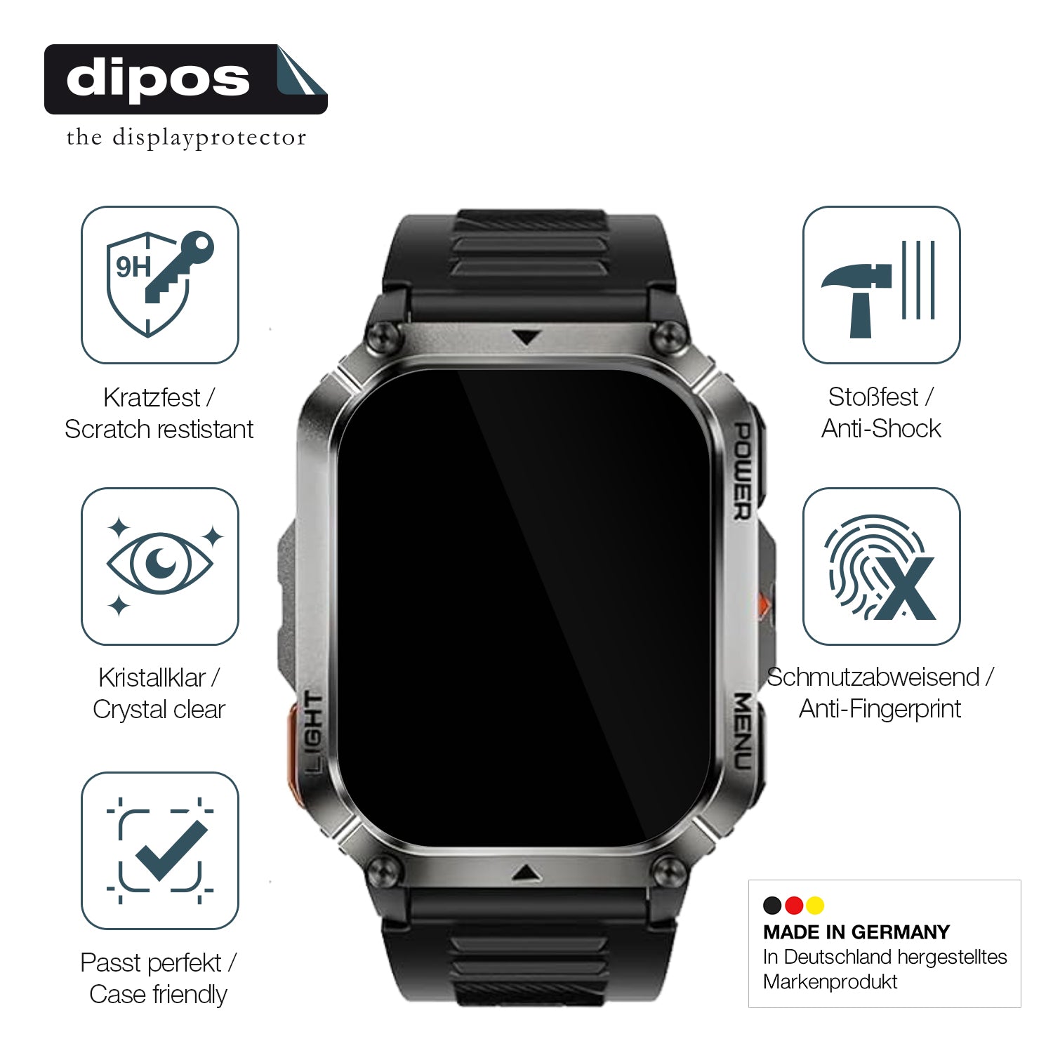 Displayschutz hergestellt in Deutschland, höchste Qualität made in Germany