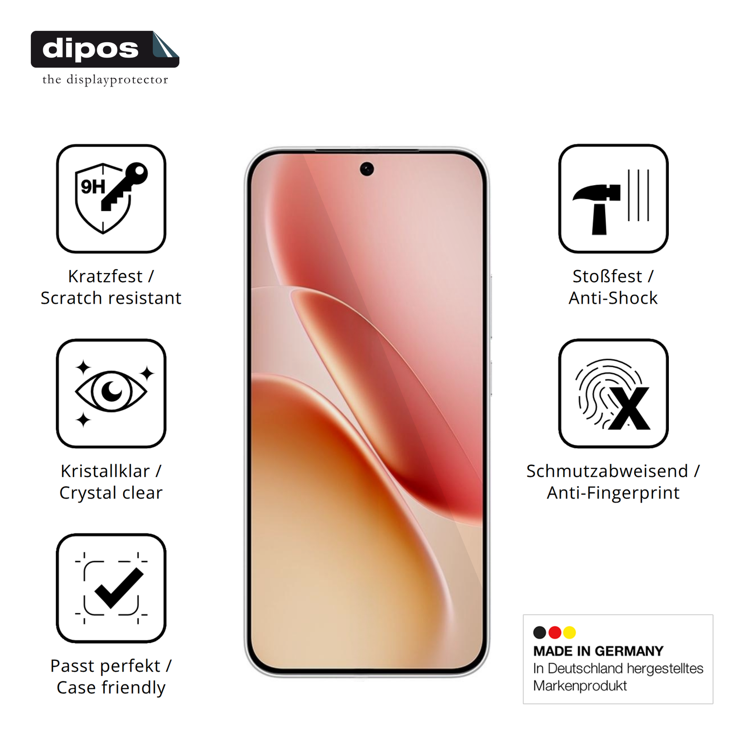 Displayschutz hergestellt in Deutschland, höchste Qualität made in Germany