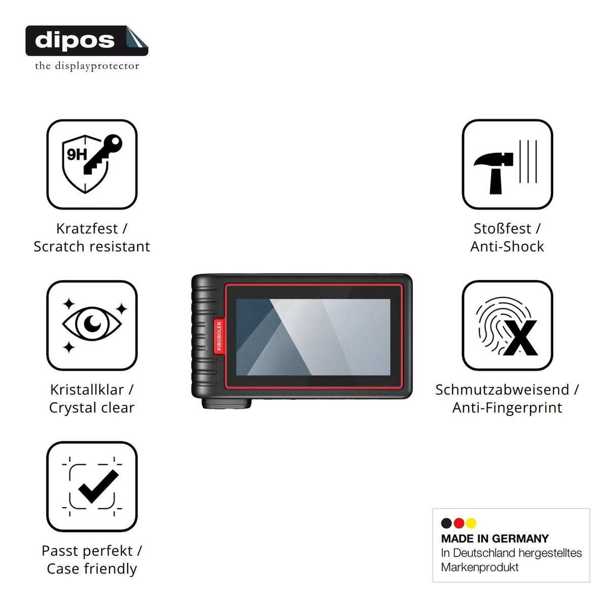 Displayschutz hergestellt in Deutschland, höchste Qualität made in Germany