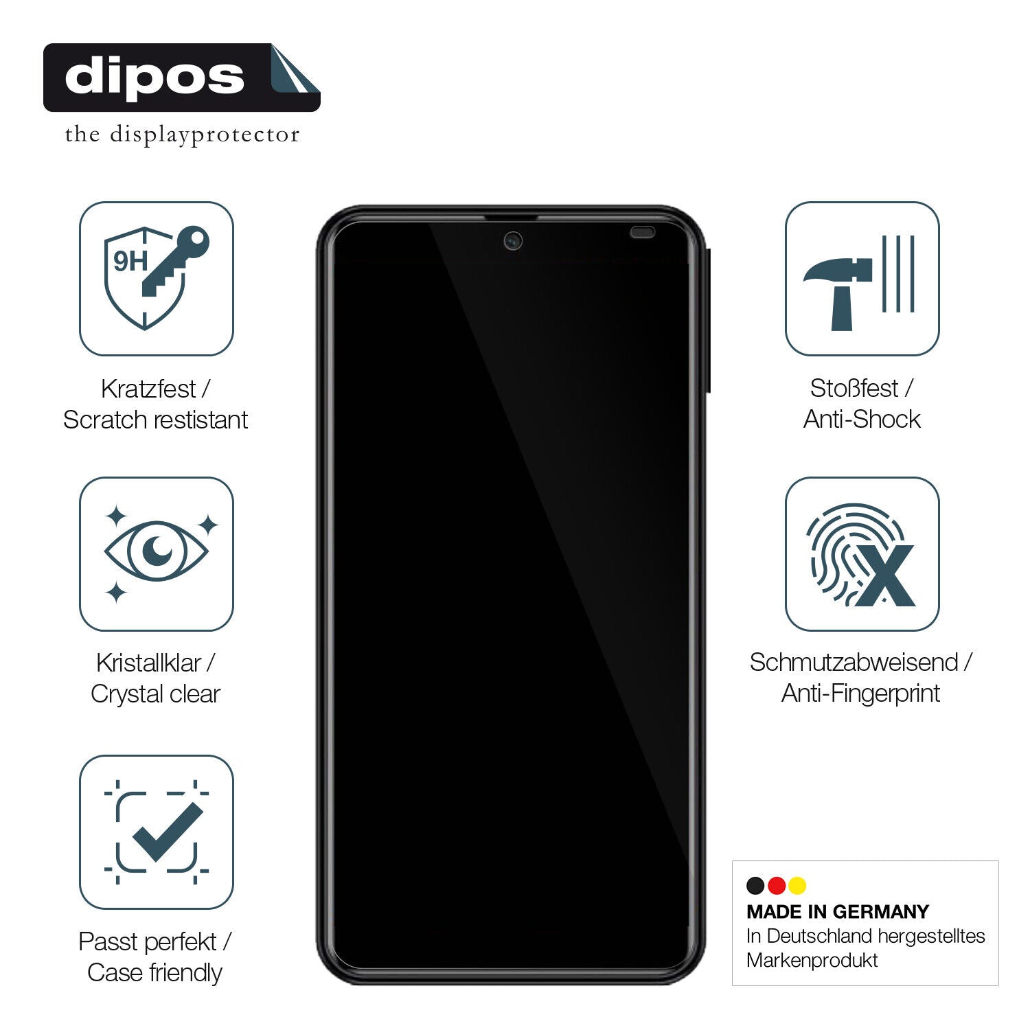 Displayschutz hergestellt in Deutschland, höchste Qualität made in Germany