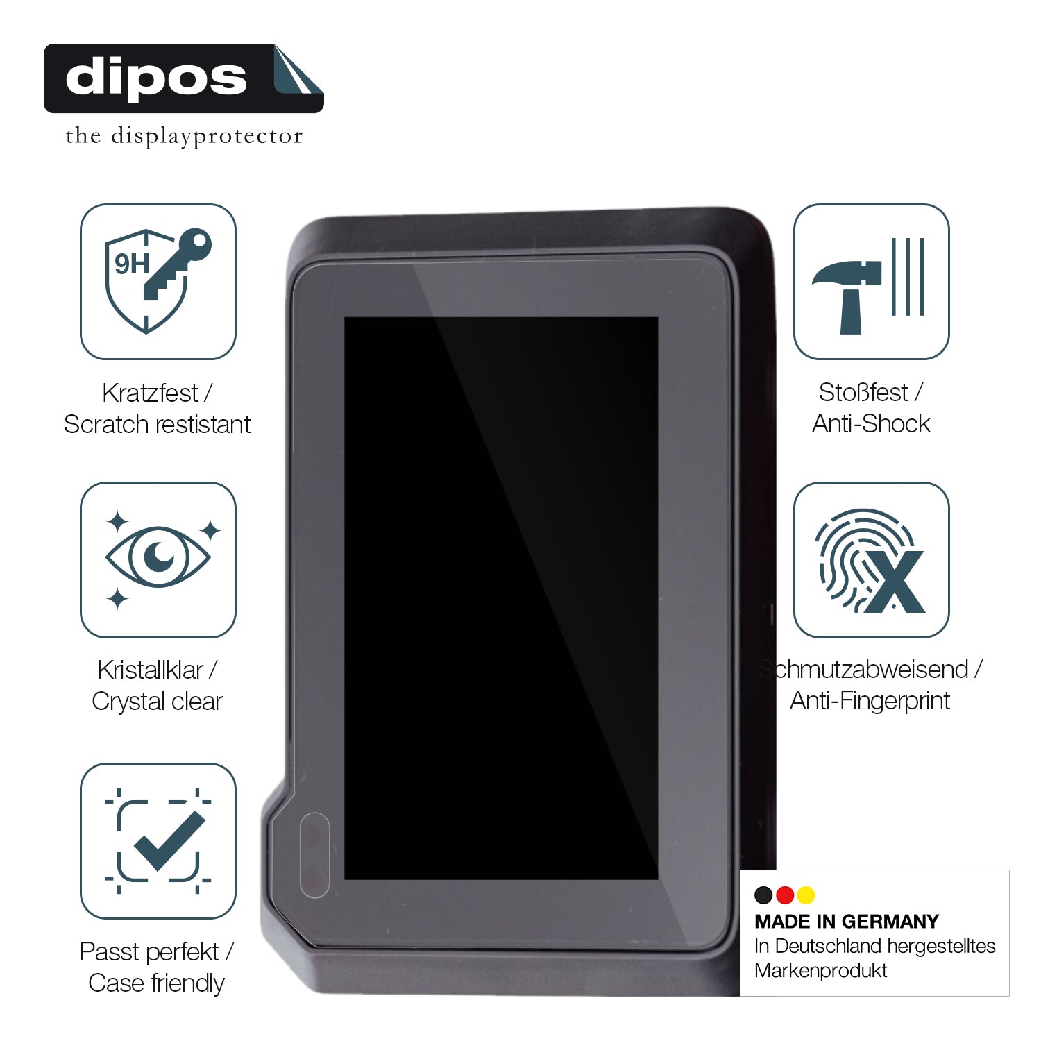 Displayschutz hergestellt in Deutschland, höchste Qualität made in Germany
