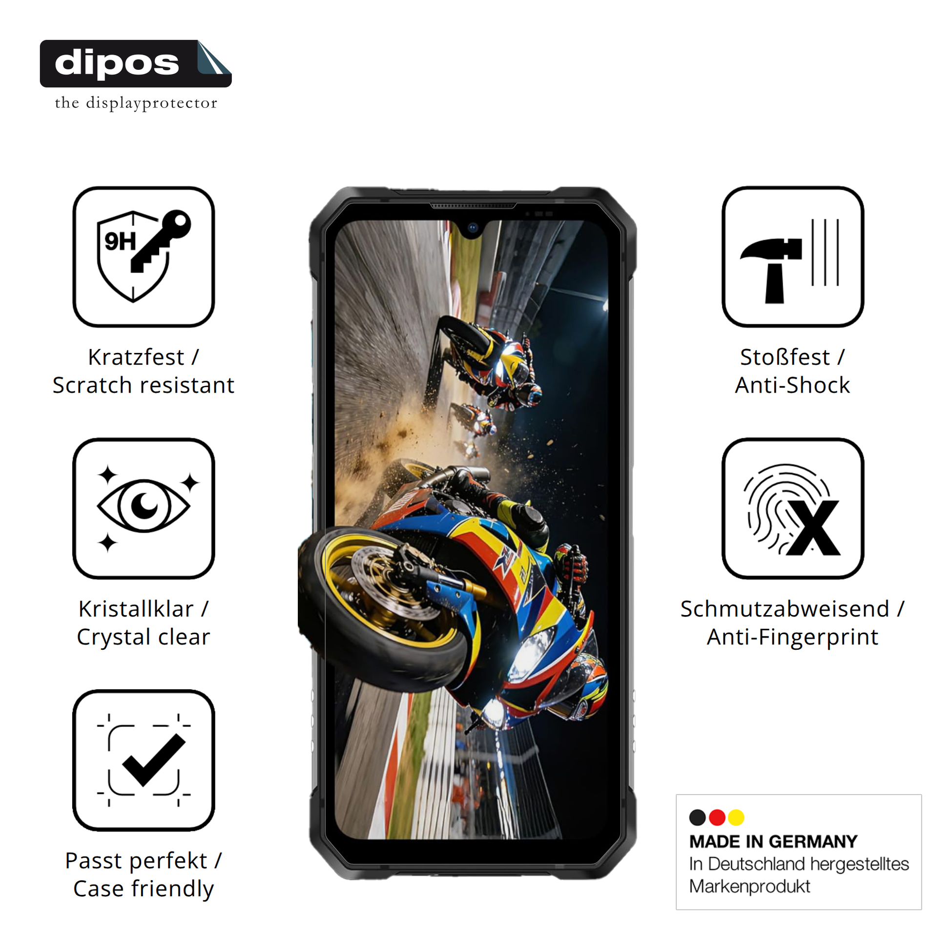 Displayschutz hergestellt in Deutschland, höchste Qualität made in Germany