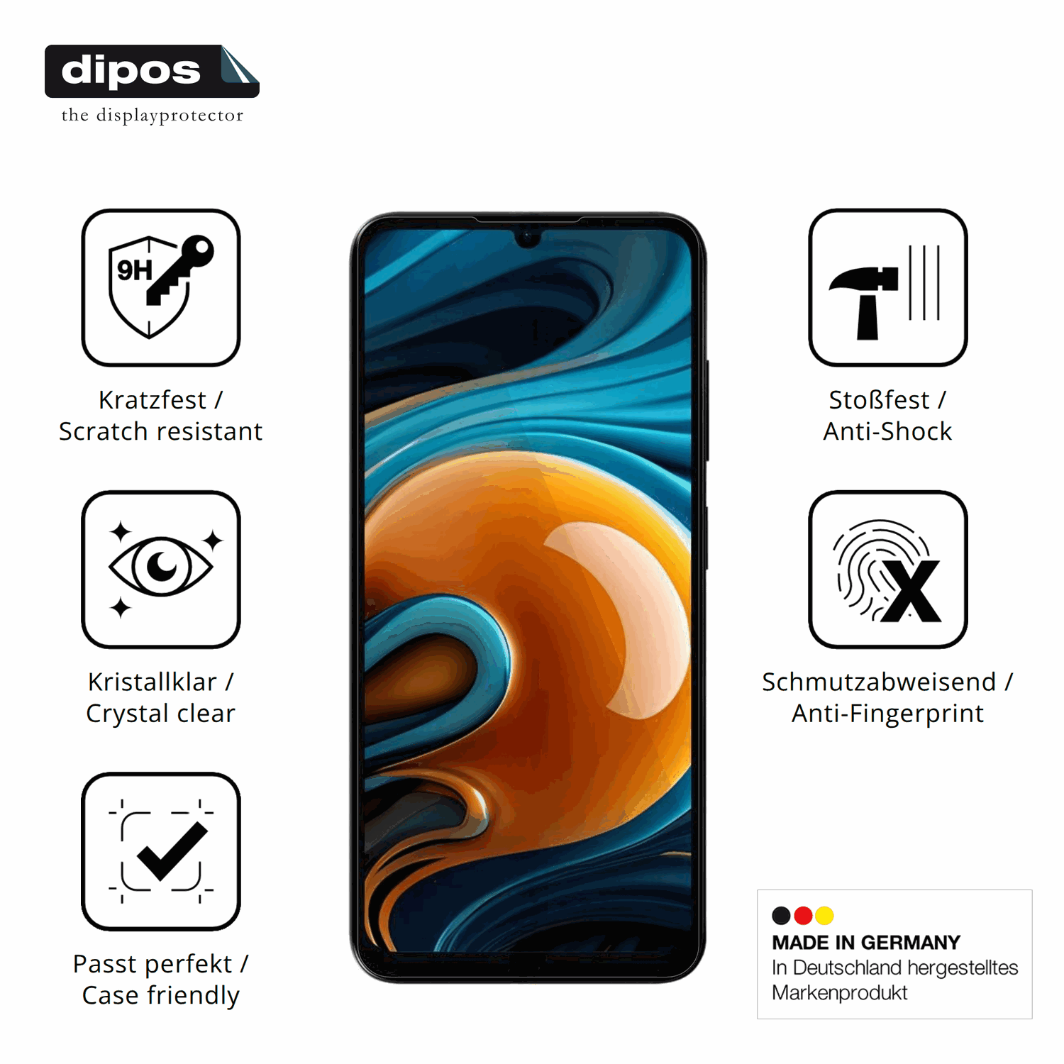 Displayschutz hergestellt in Deutschland, höchste Qualität made in Germany