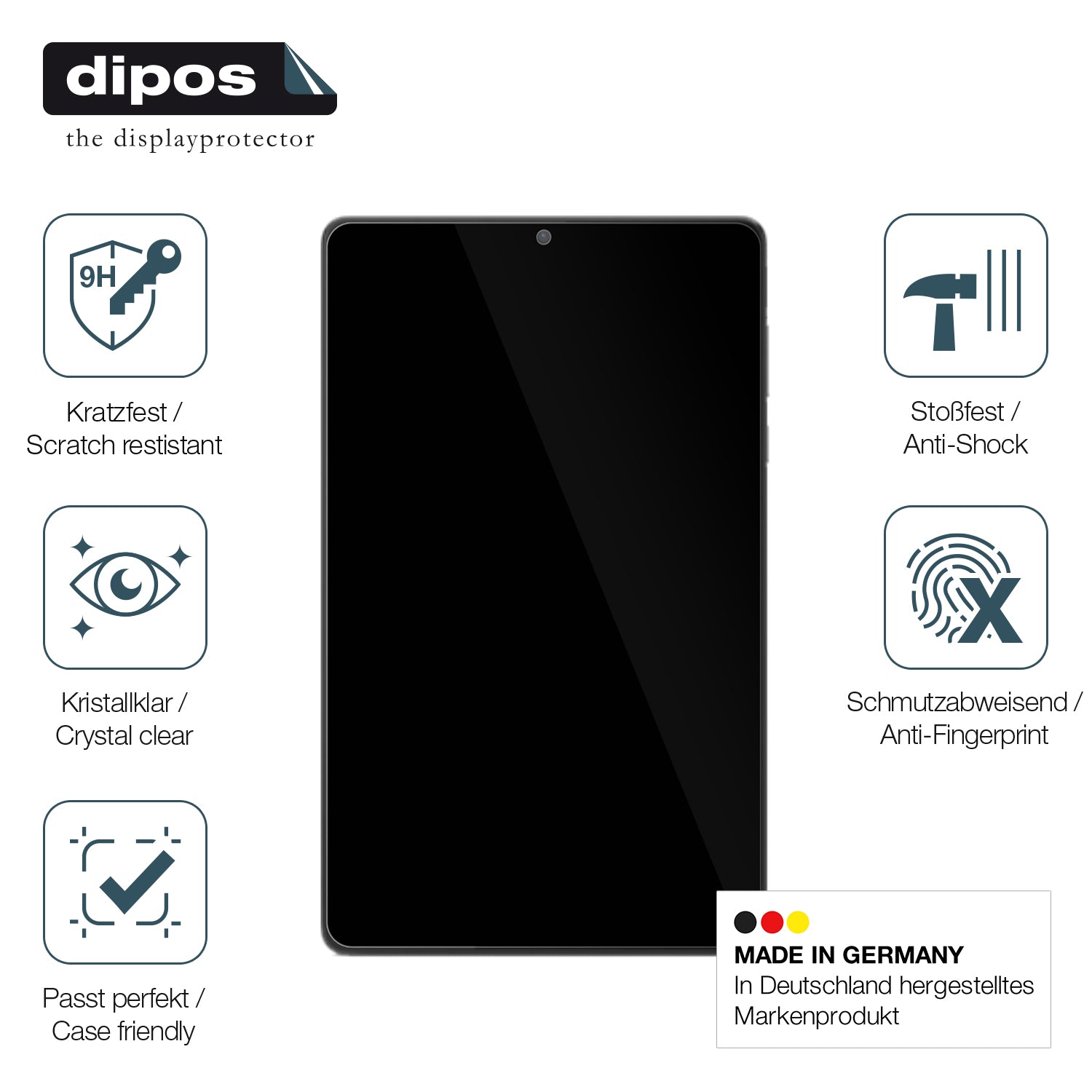 Displayschutz hergestellt in Deutschland, höchste Qualität made in Germany