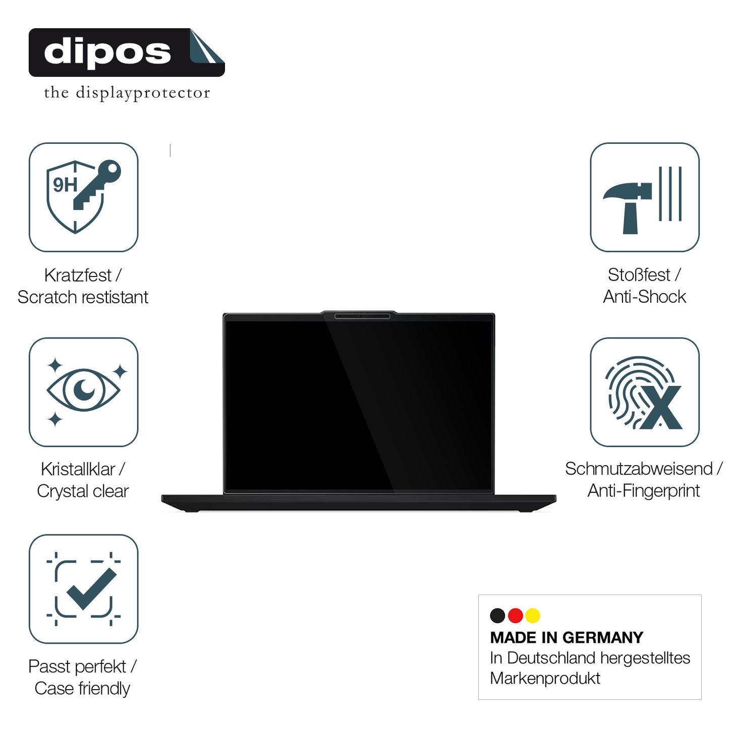 Displayschutz hergestellt in Deutschland, höchste Qualität made in Germany