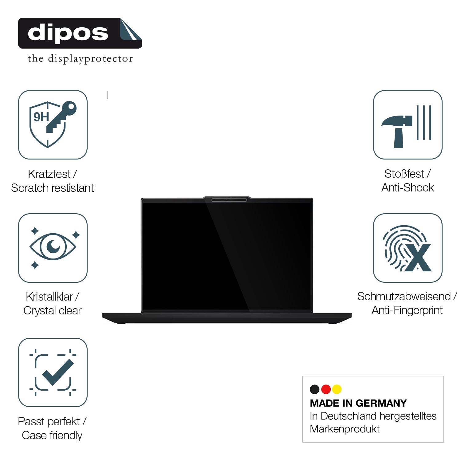 Displayschutz hergestellt in Deutschland, höchste Qualität made in Germany