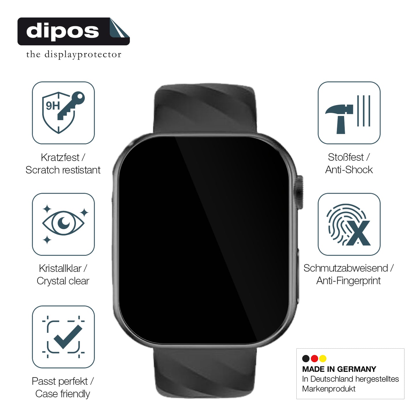 Displayschutz hergestellt in Deutschland, höchste Qualität made in Germany