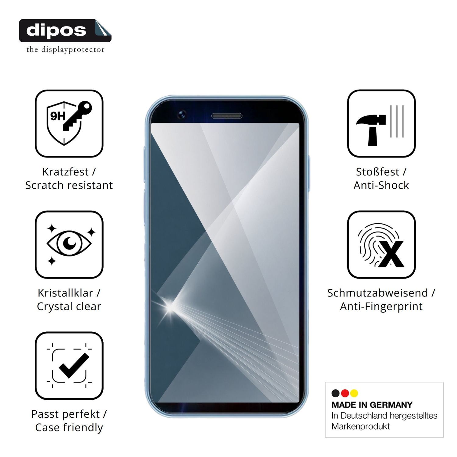 Displayschutz hergestellt in Deutschland, höchste Qualität made in Germany