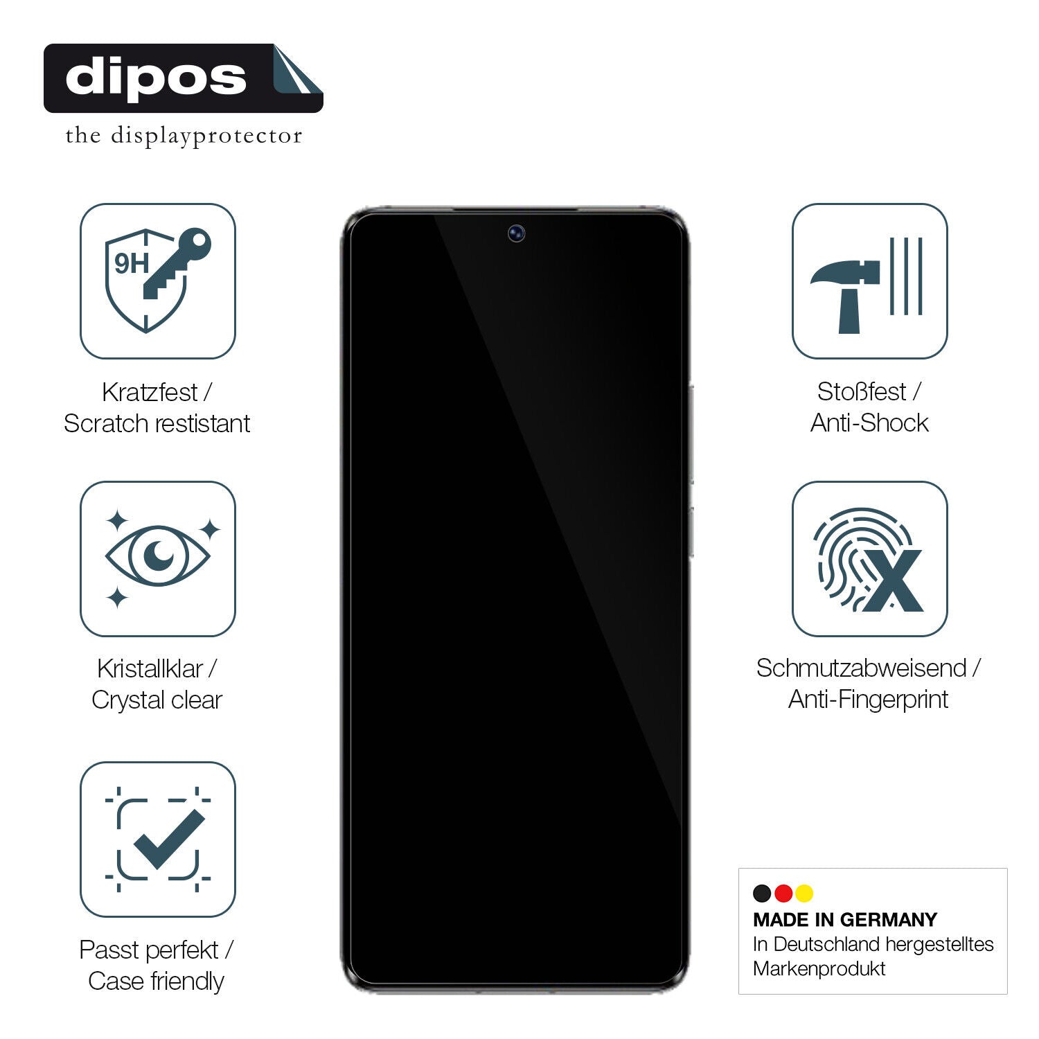 Displayschutz hergestellt in Deutschland, höchste Qualität made in Germany