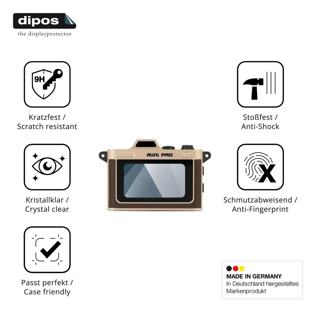 Displayschutz hergestellt in Deutschland, höchste Qualität made in Germany