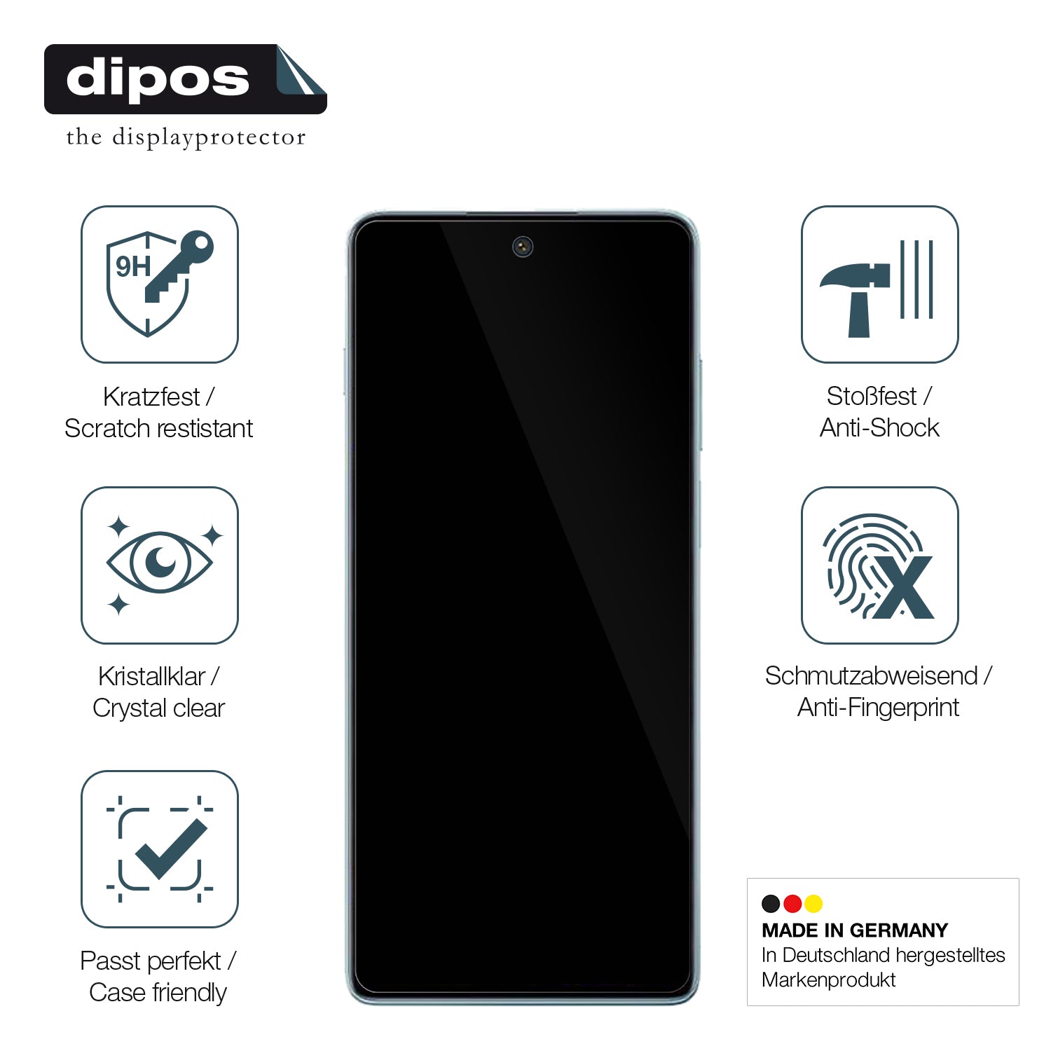 Displayschutz hergestellt in Deutschland, höchste Qualität made in Germany