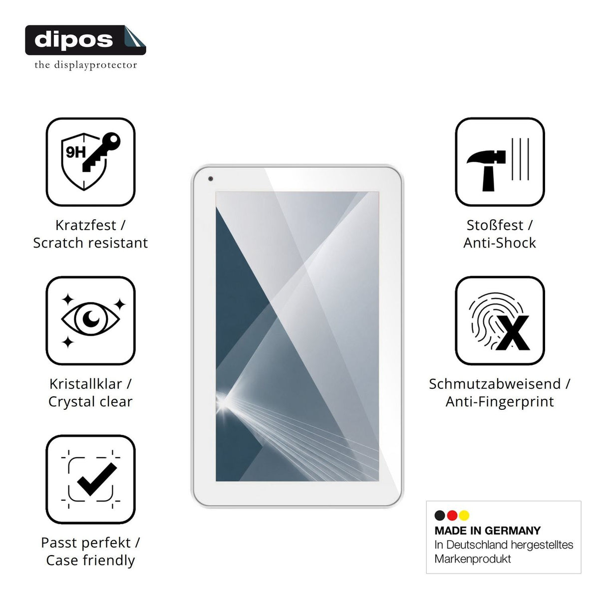 Displayschutz hergestellt in Deutschland, höchste Qualität made in Germany