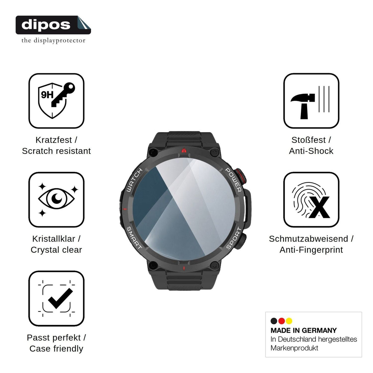 2x 9H Schutzfolie für Neow W-Watch 1.39 Panzerfolie
