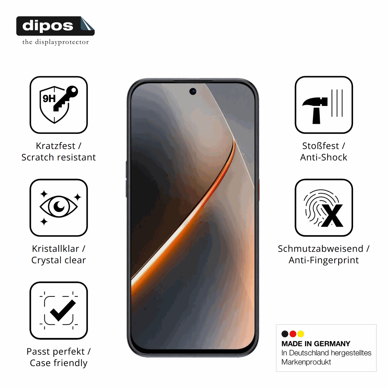 Displayschutz hergestellt in Deutschland, höchste Qualität made in Germany