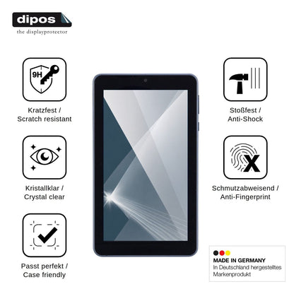 2x 9H Schutzfolie für ONN Surf Tablet 7 Panzerfolie