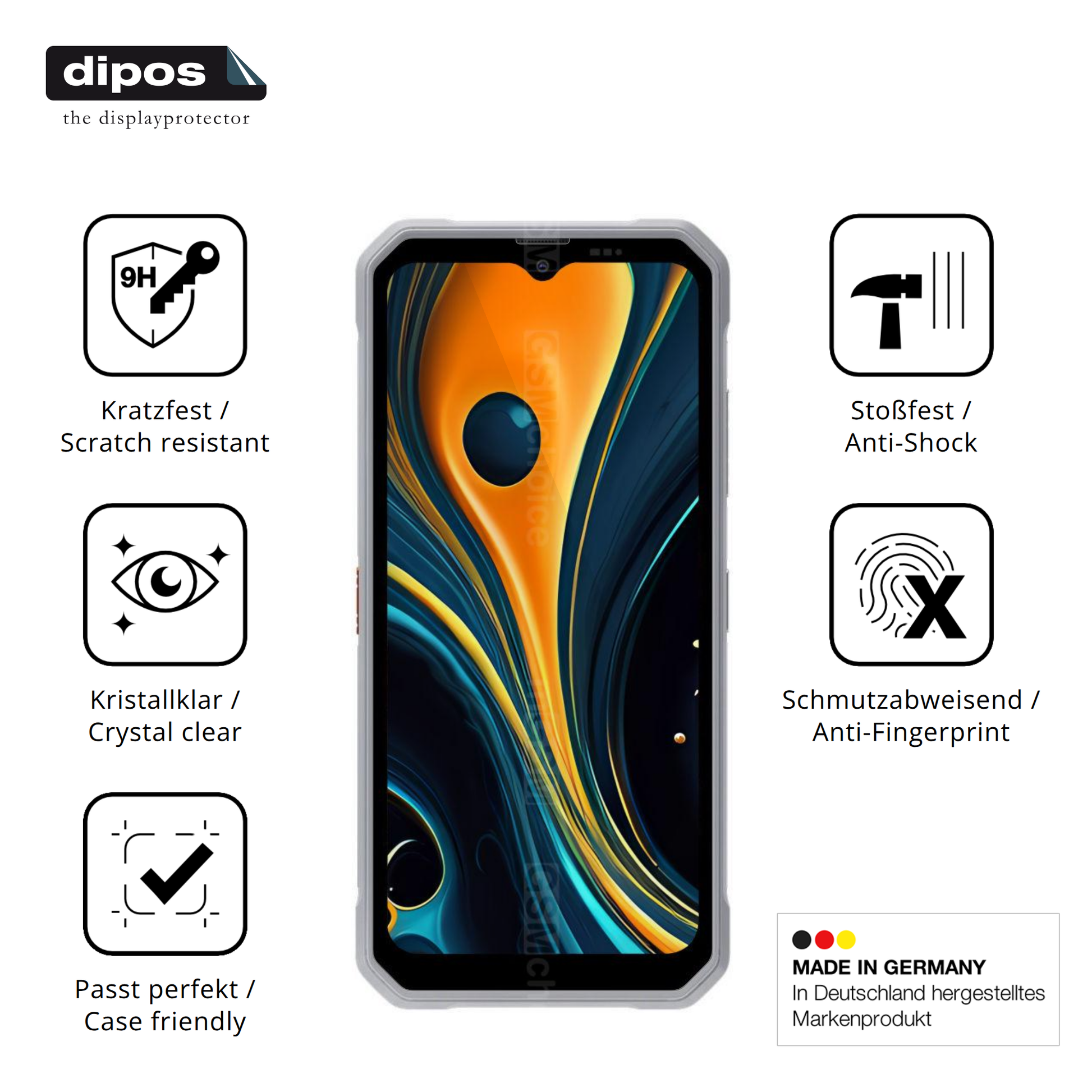 Displayschutz hergestellt in Deutschland, höchste Qualität made in Germany