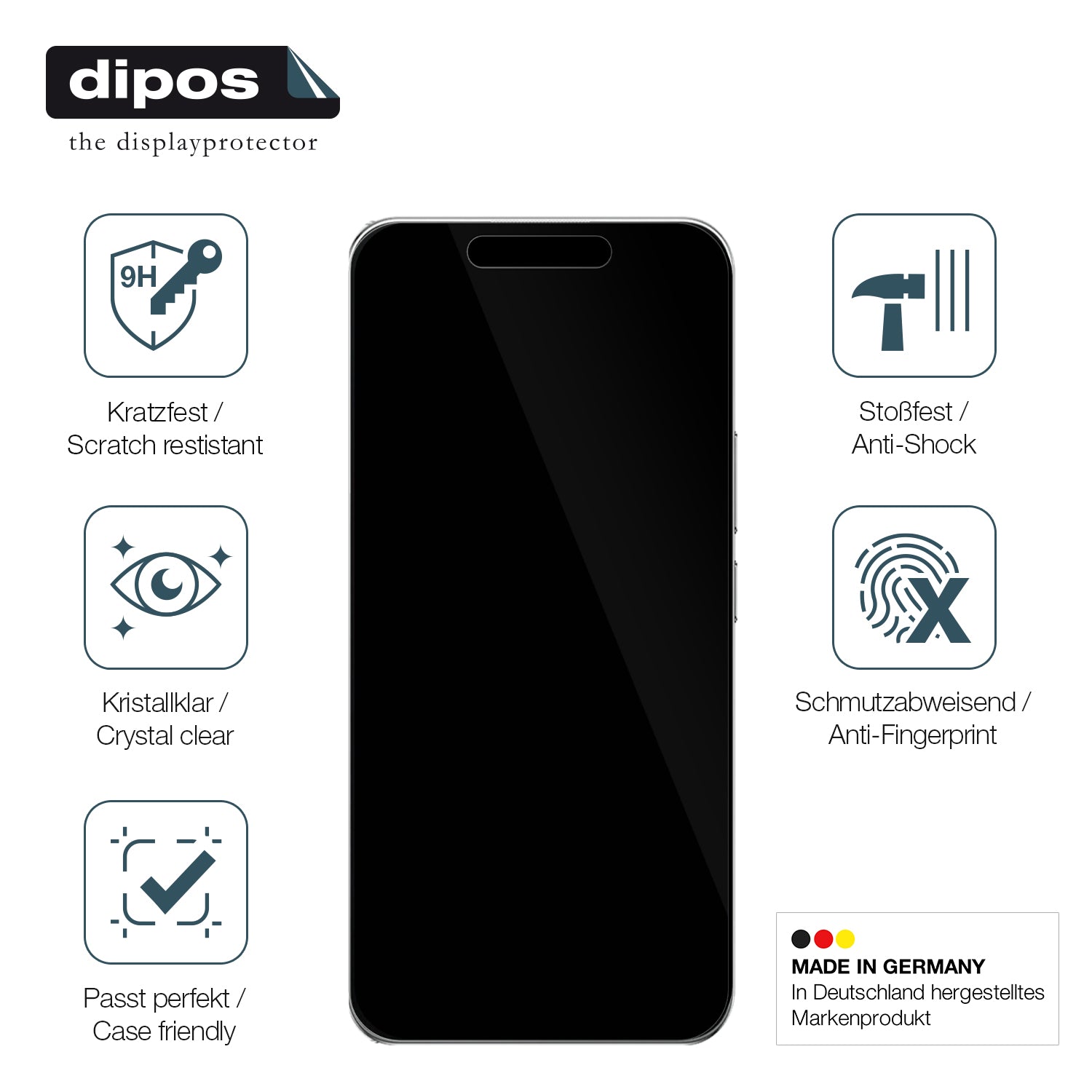 Displayschutz hergestellt in Deutschland, höchste Qualität made in Germany