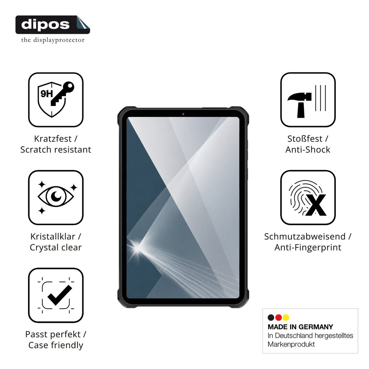 Displayschutz hergestellt in Deutschland, höchste Qualität made in Germany