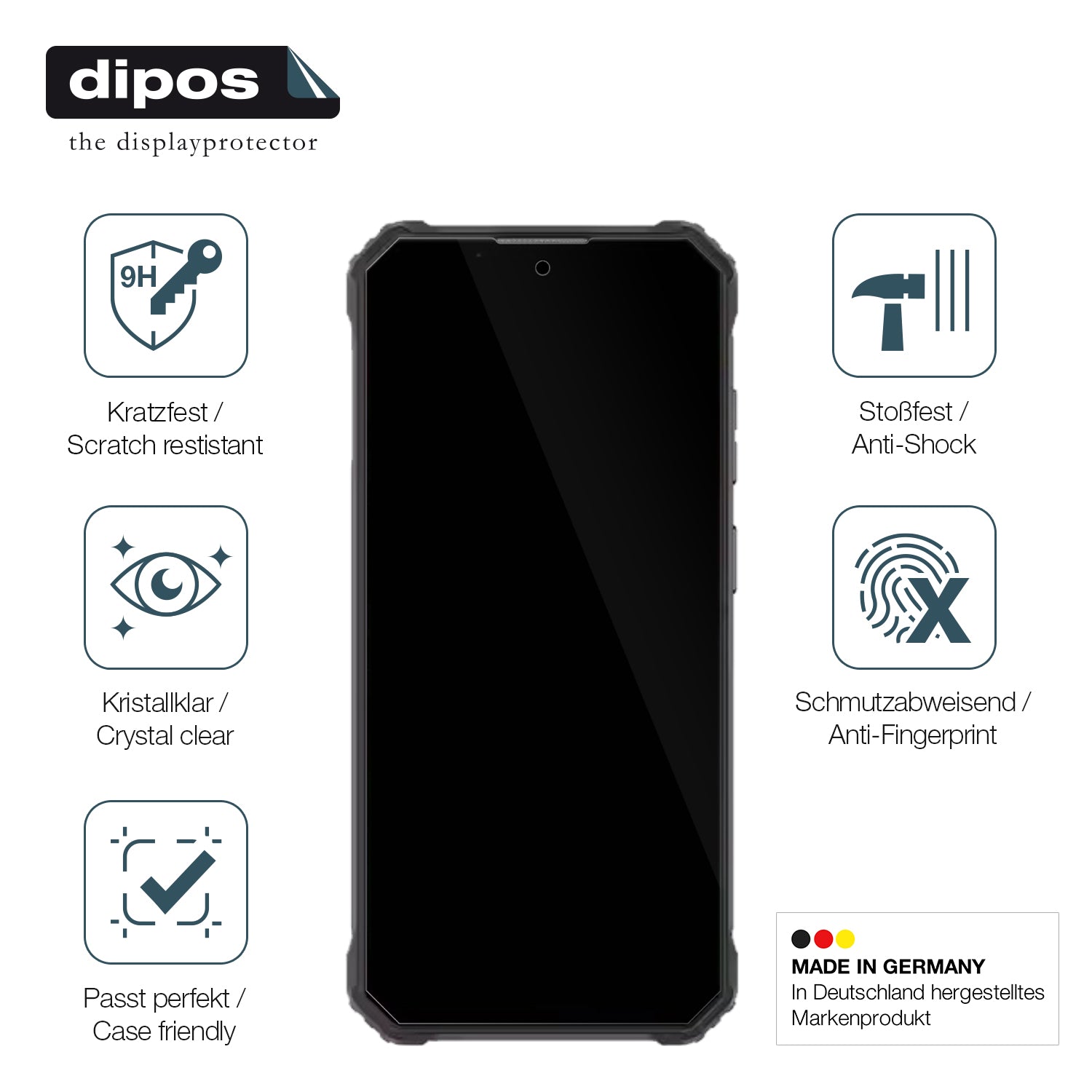 Displayschutz hergestellt in Deutschland, höchste Qualität made in Germany