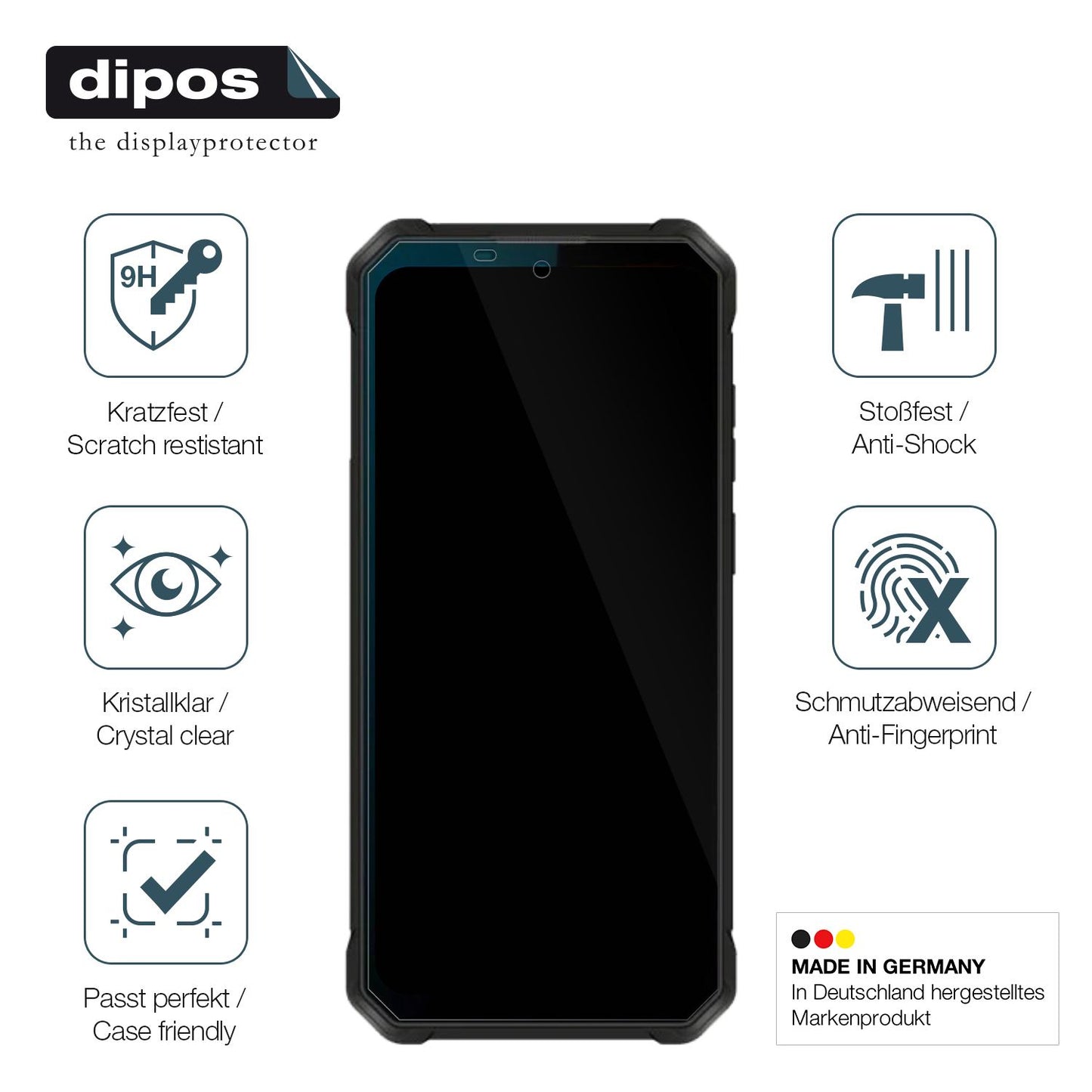 Displayschutz hergestellt in Deutschland, höchste Qualität made in Germany