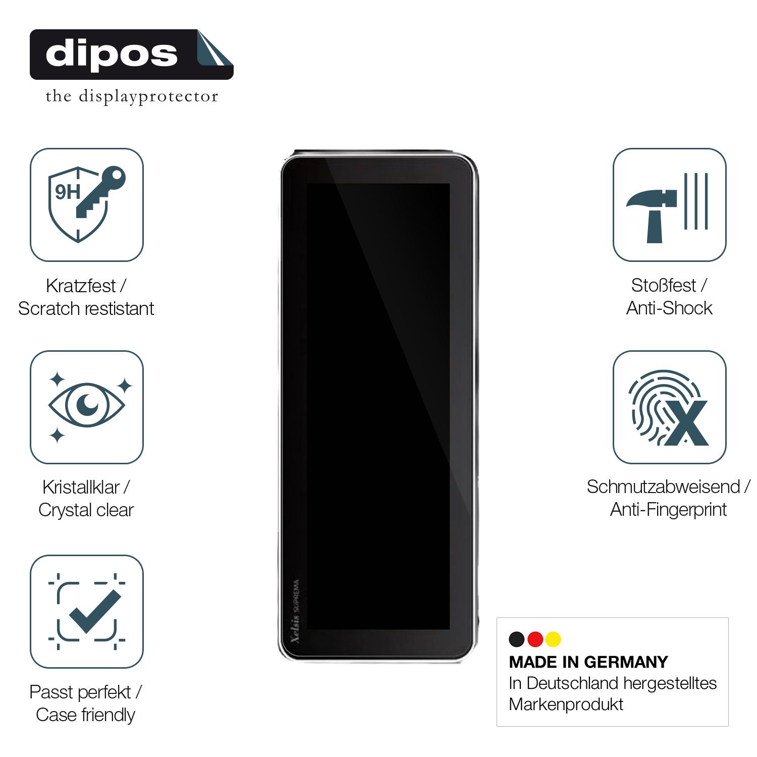 Displayschutz hergestellt in Deutschland, höchste Qualität made in Germany