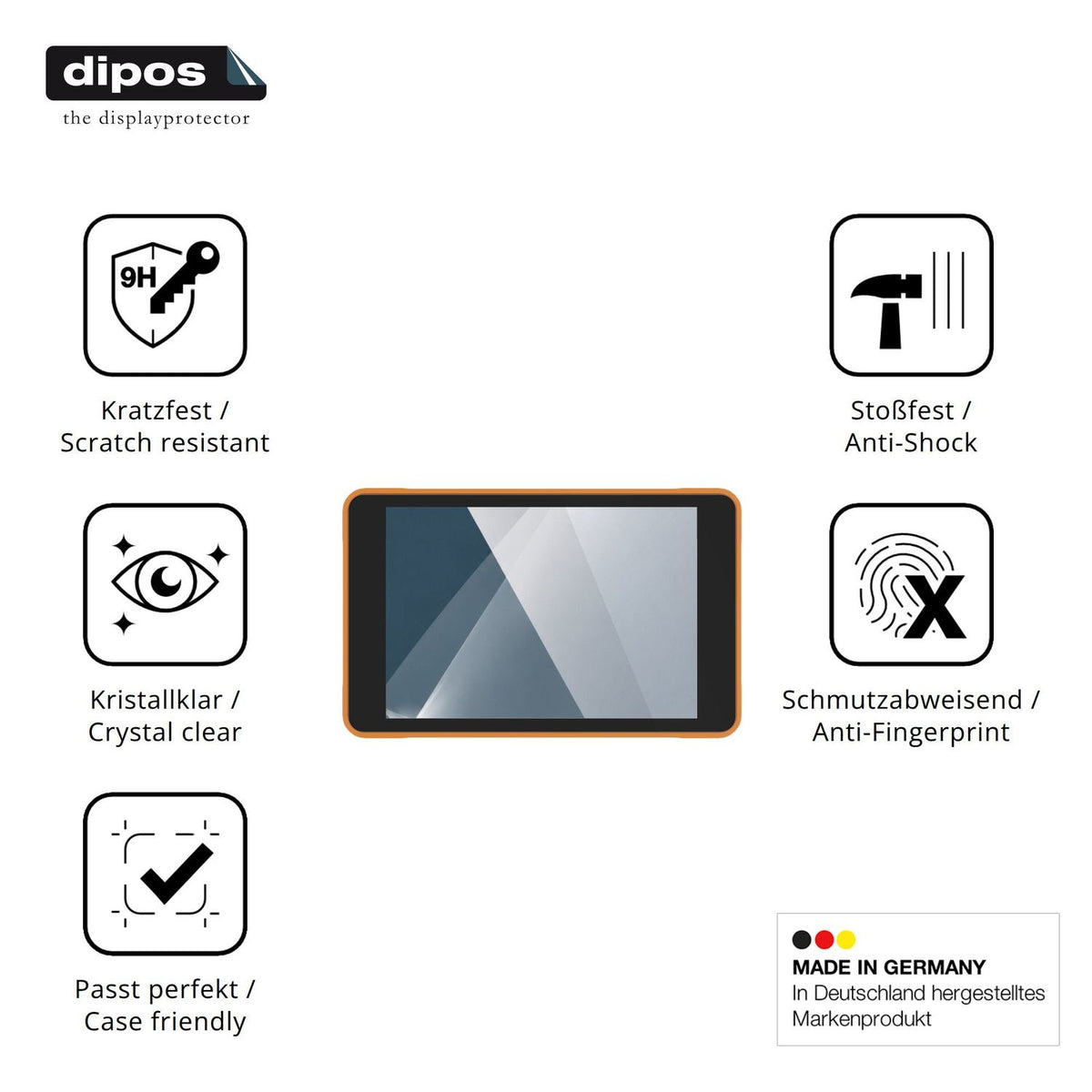 Displayschutz hergestellt in Deutschland, höchste Qualität made in Germany