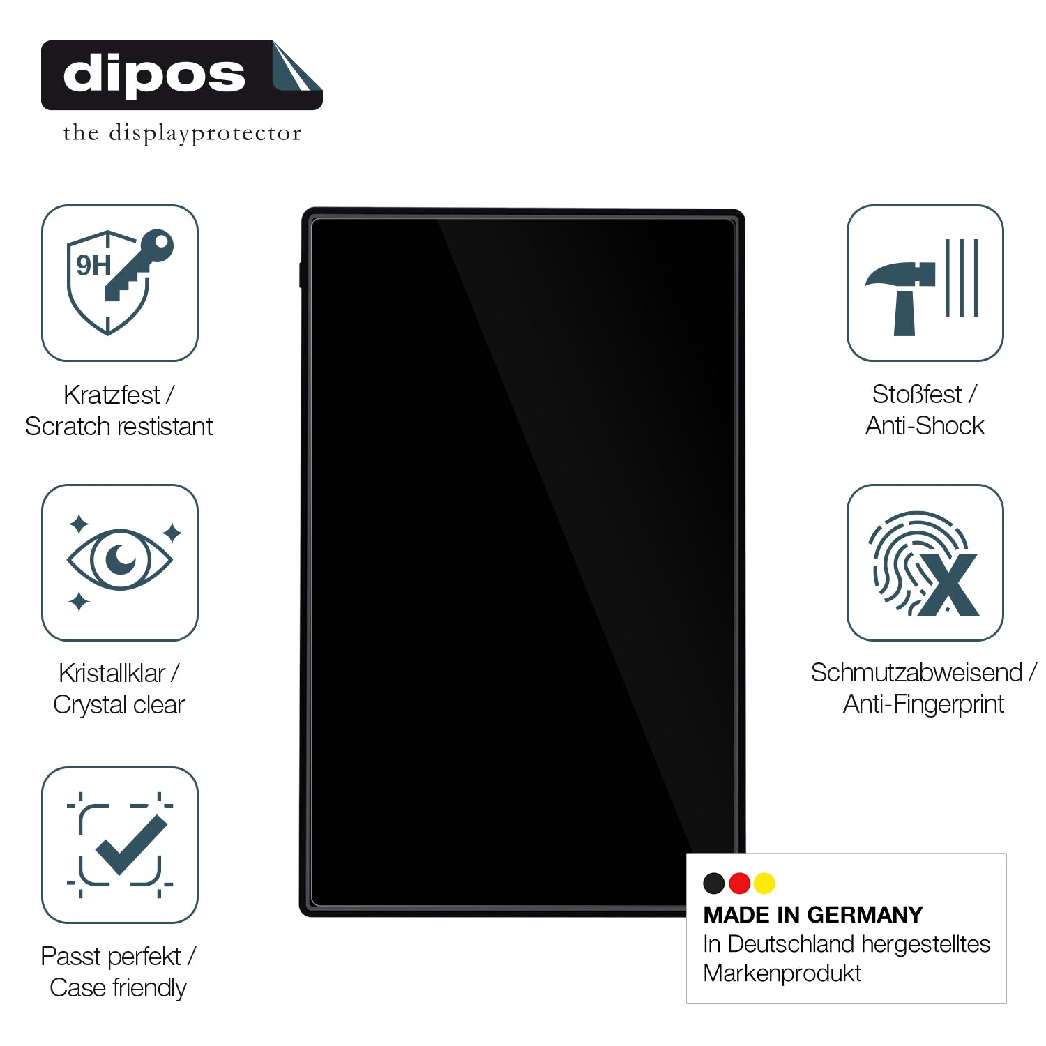 Displayschutz hergestellt in Deutschland, höchste Qualität made in Germany