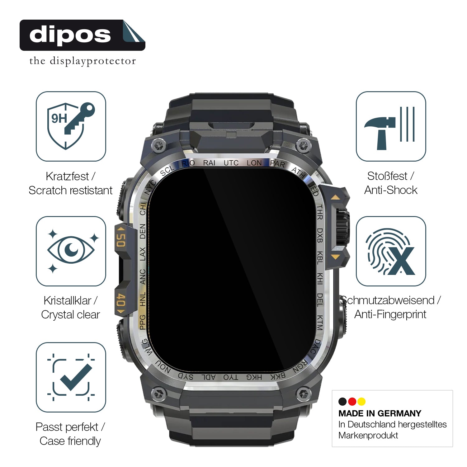 Displayschutz hergestellt in Deutschland, höchste Qualität made in Germany