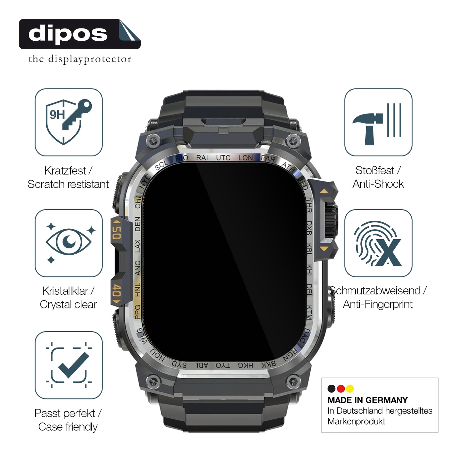 Displayschutz hergestellt in Deutschland, höchste Qualität made in Germany