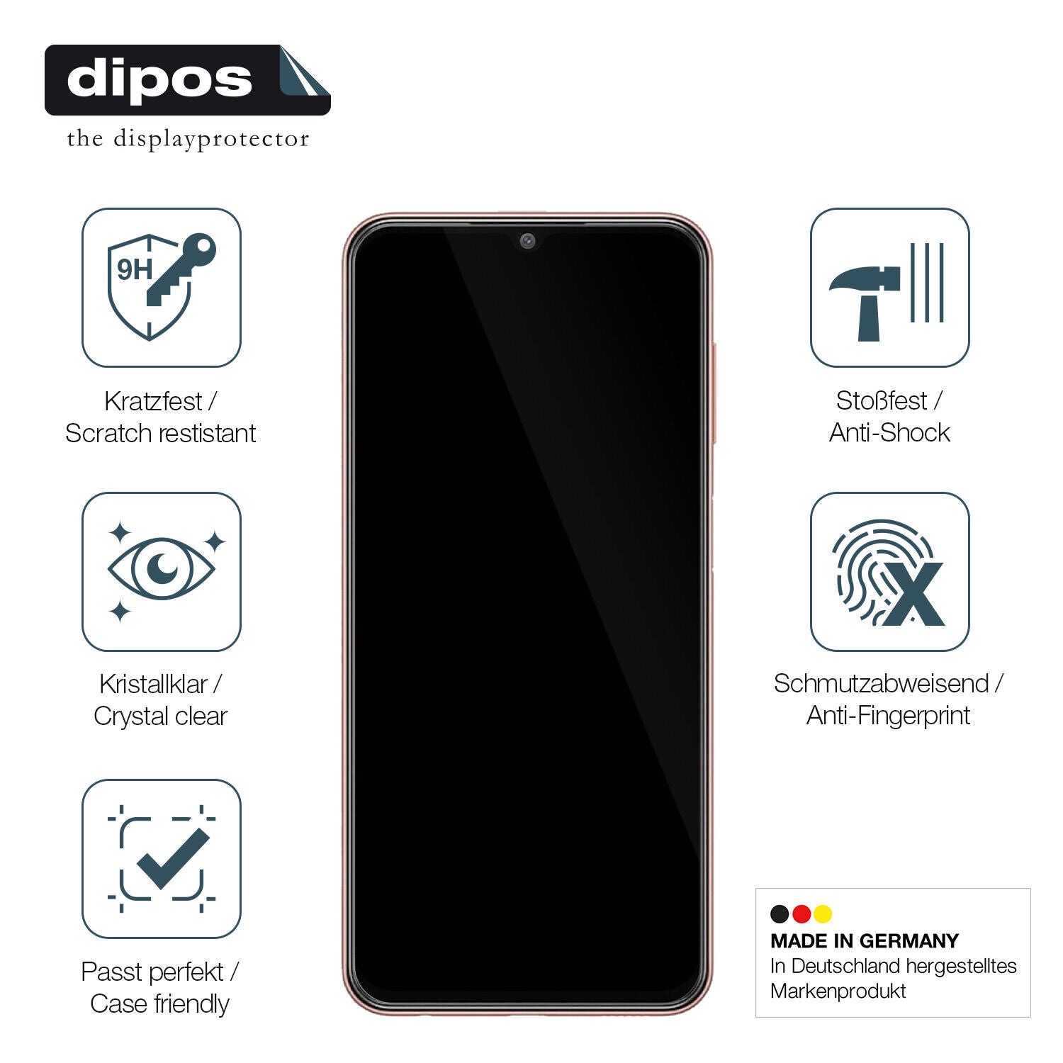 Displayschutz hergestellt in Deutschland, höchste Qualität made in Germany