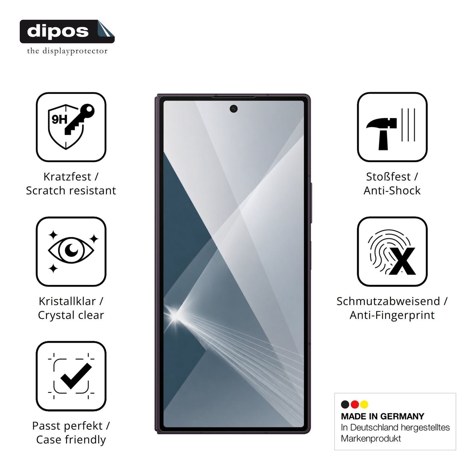 Displayschutz hergestellt in Deutschland, höchste Qualität made in Germany